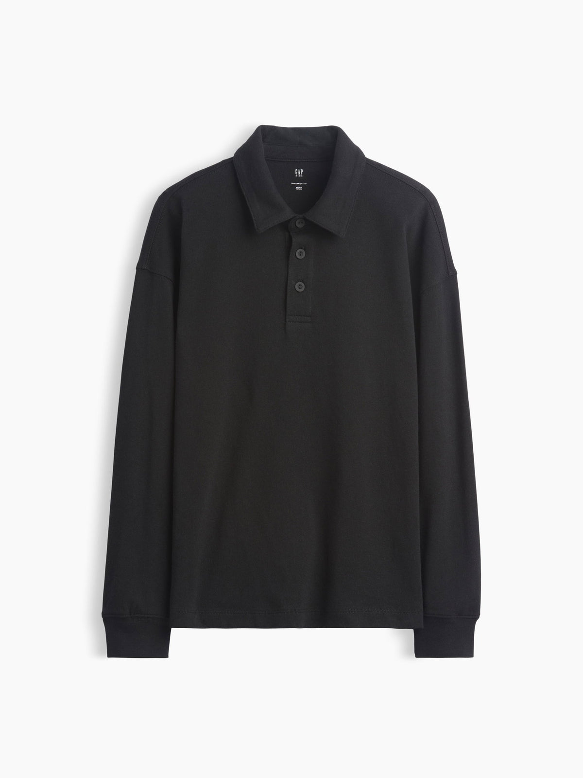 Siyah Heavyweight Relaxed Polo T-shirt