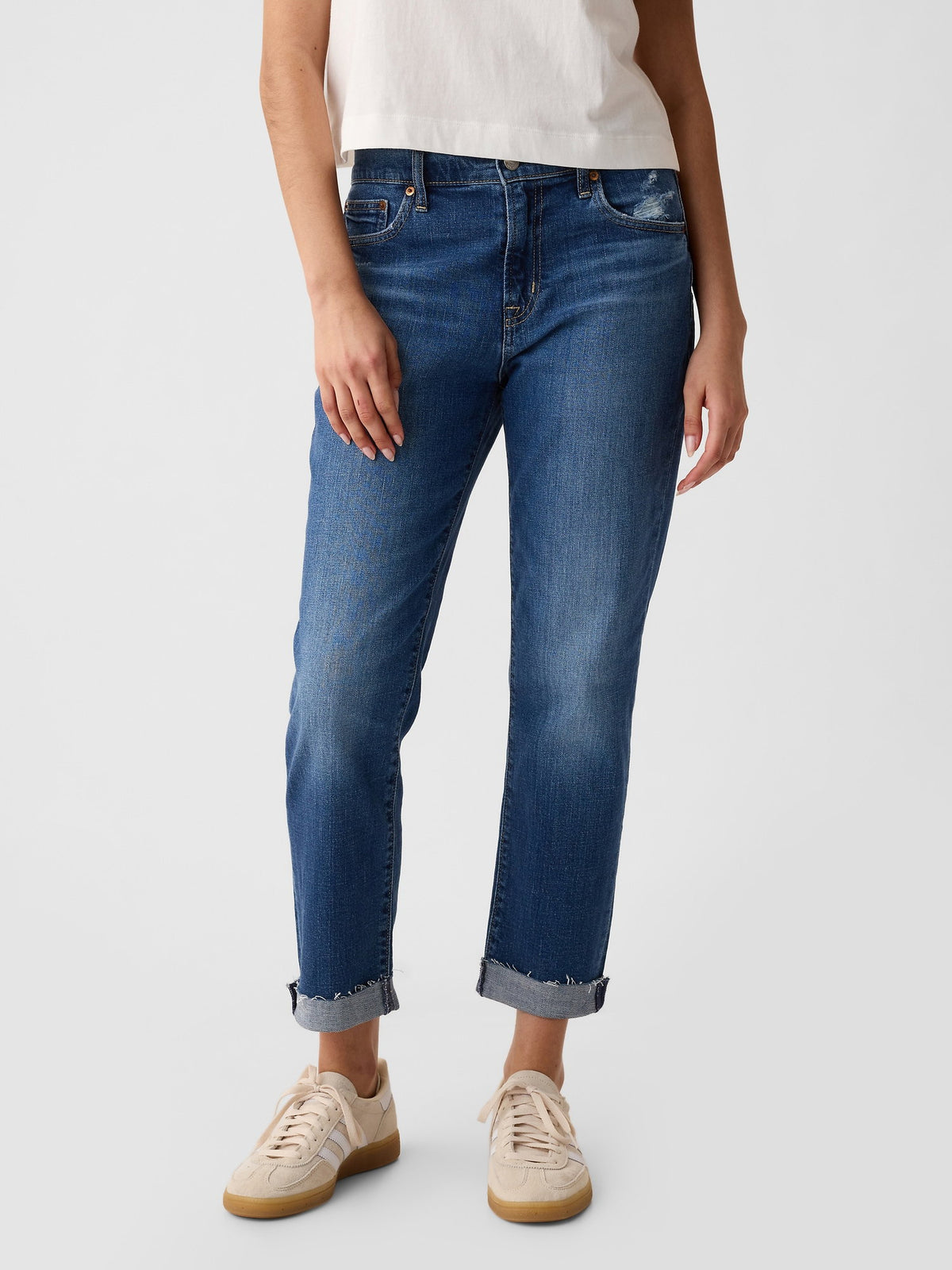 Mavi Mid Rise Washwell Girlfriend Jean Pantolon