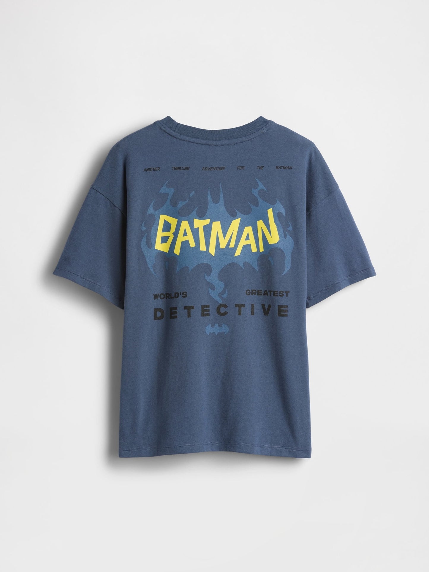 Koyu Mavi Batman Relaxed Grafik Baskılı T-shirt