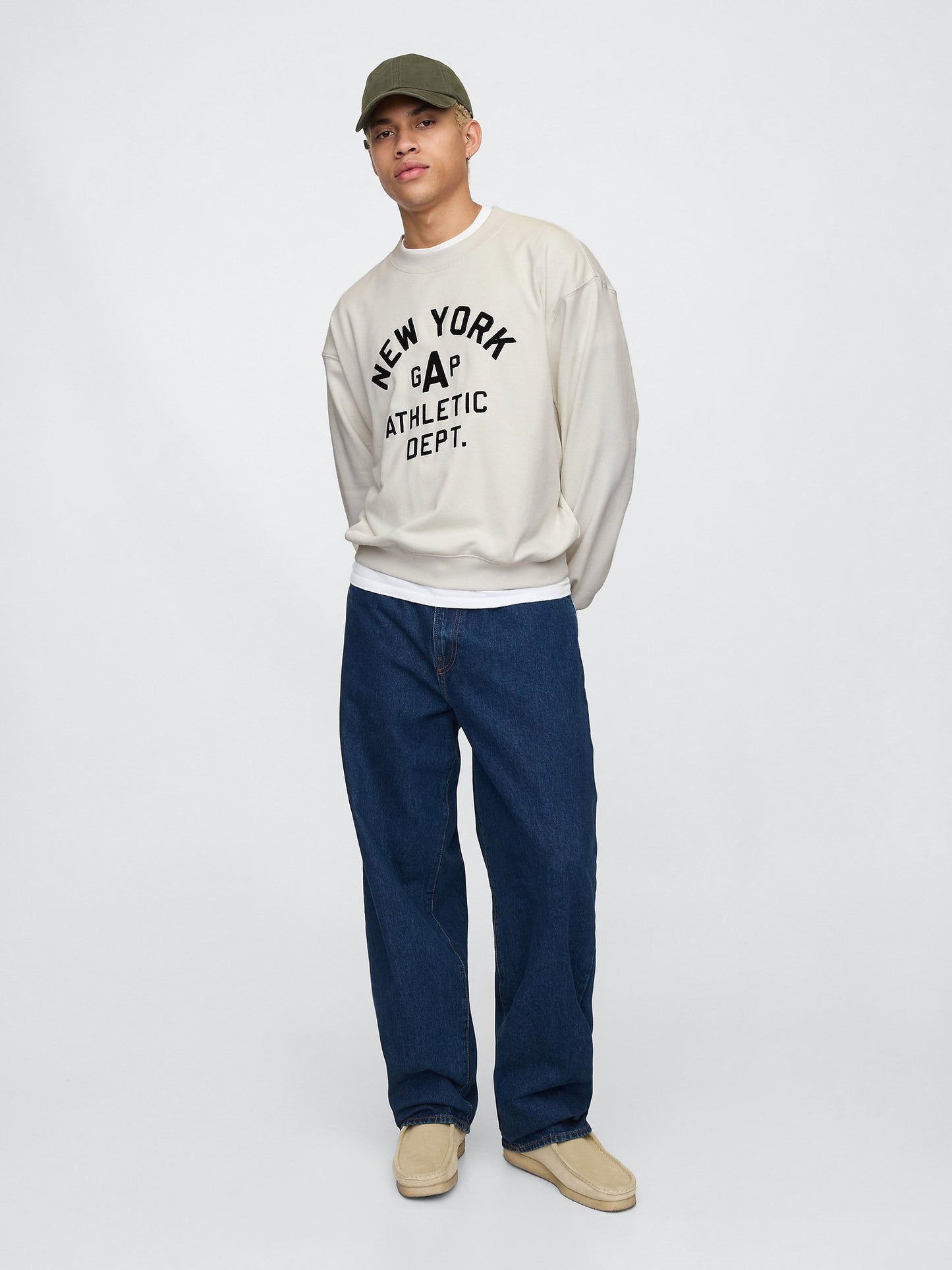 Bej Vintagesoft New York Gap Logo Sweatshirt