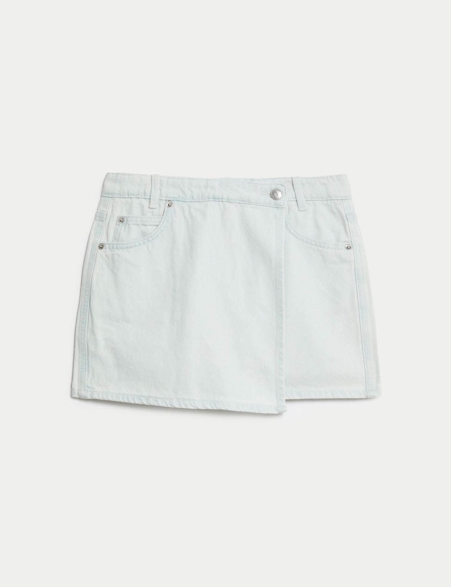 Saf Pamuklu Denim Şort Etek (6-16 Yaş)