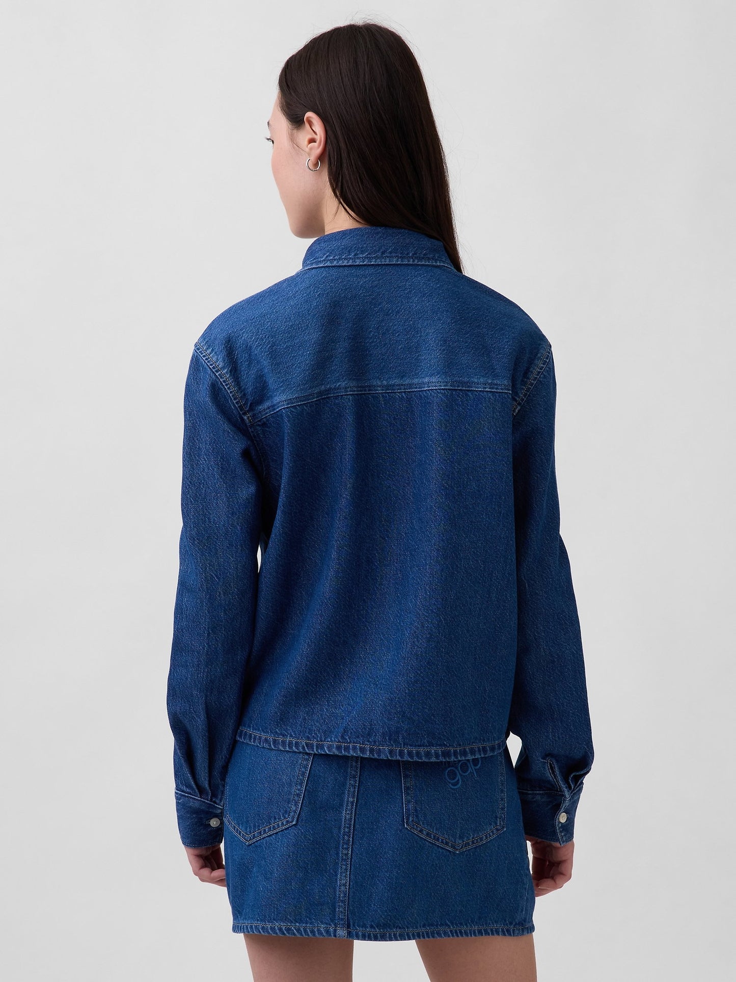 Mavi Ultrasoft Denim Gap Logo Gömlek
