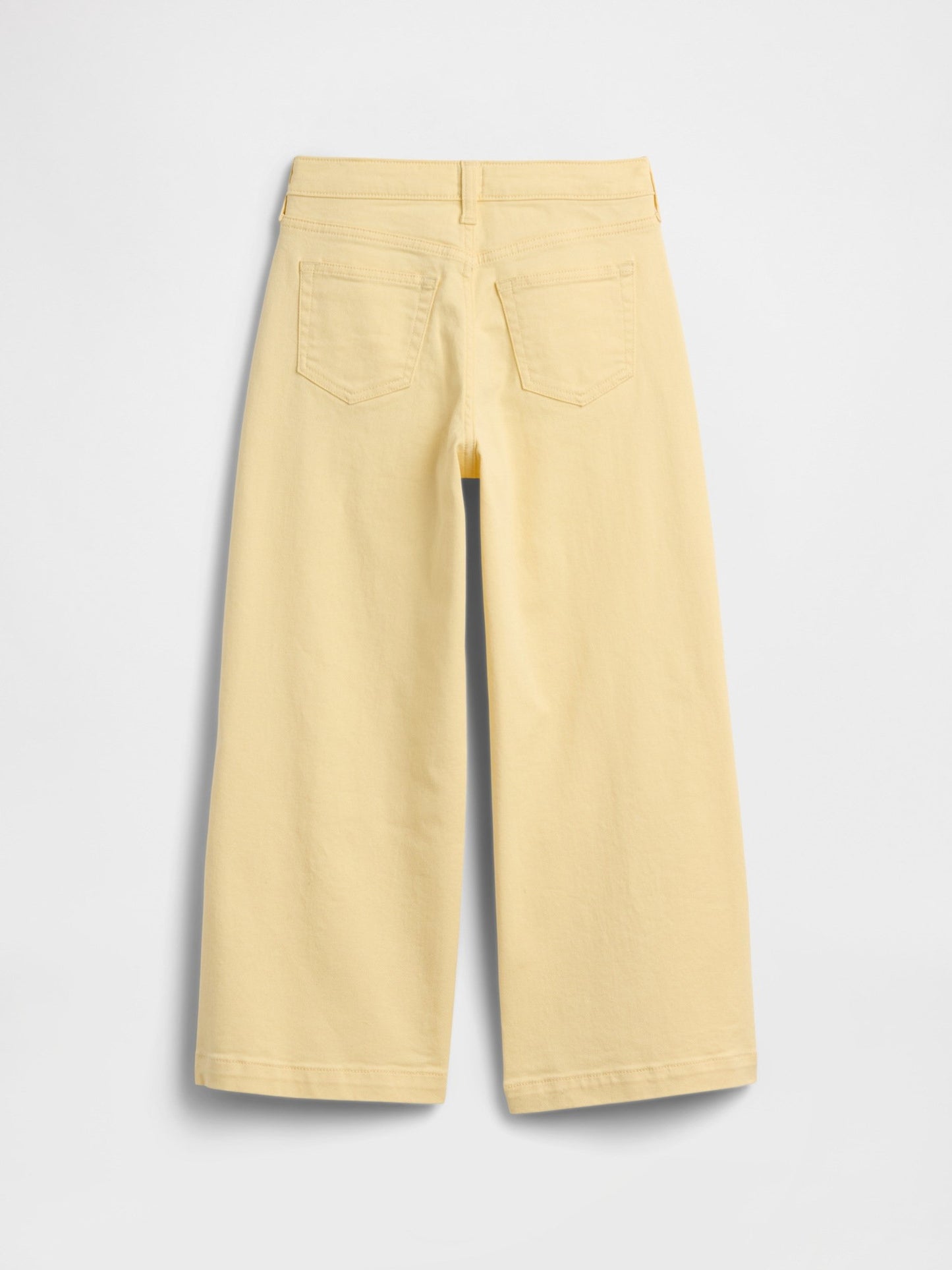 Sarı High Rise Işlemeli Drawstring Wide-leg Jean Pantolon