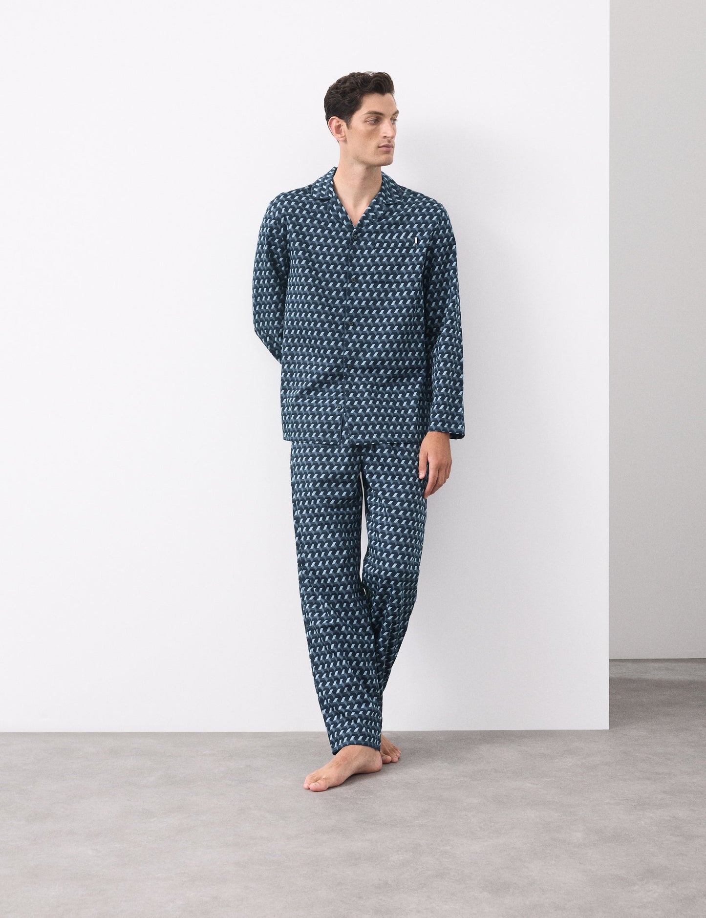 Pamuk Karışımlı Geometrik Baskılı Pijama Altı