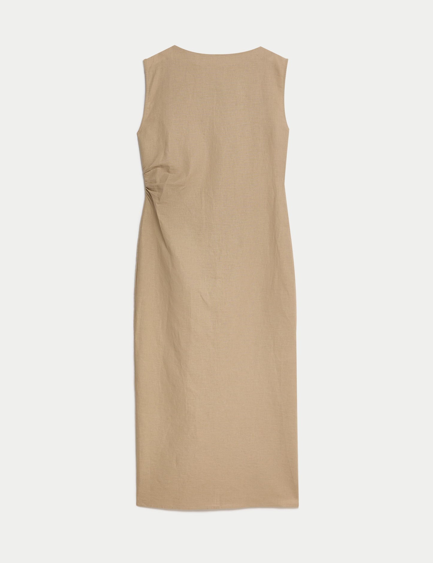 Regular Fit Midi Keten Elbise