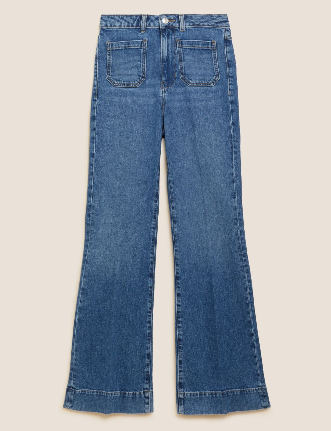 Yüksek Bel Flared Fit Jean Pantolon