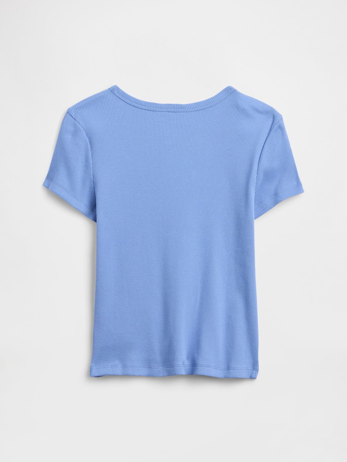 Açık Mavi Fitilli Bisiklet Yaka T-shirt