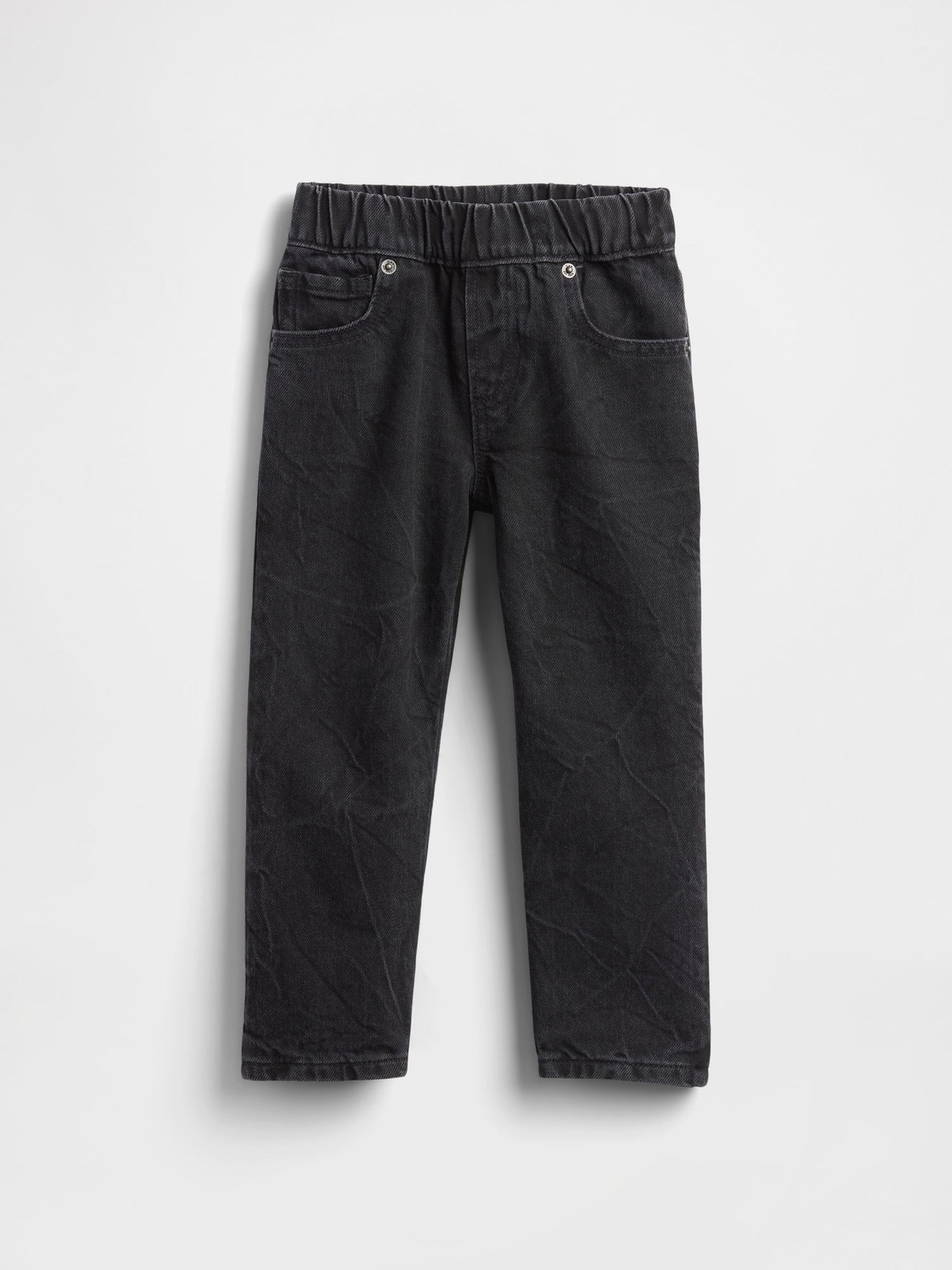 Siyah Pull-on Baggy Jean Pantolon