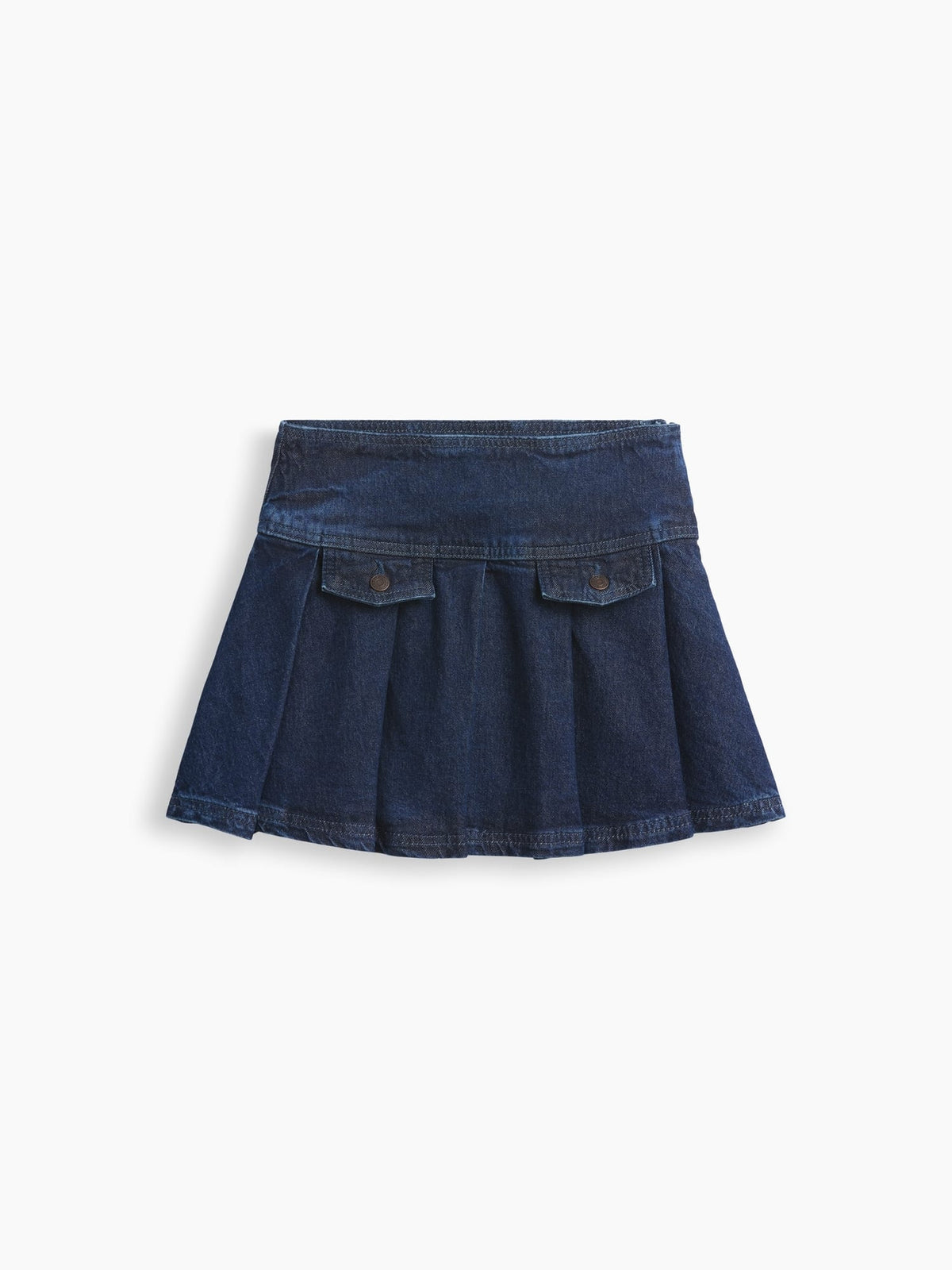 Mavi Denim Pileli Mini Etek