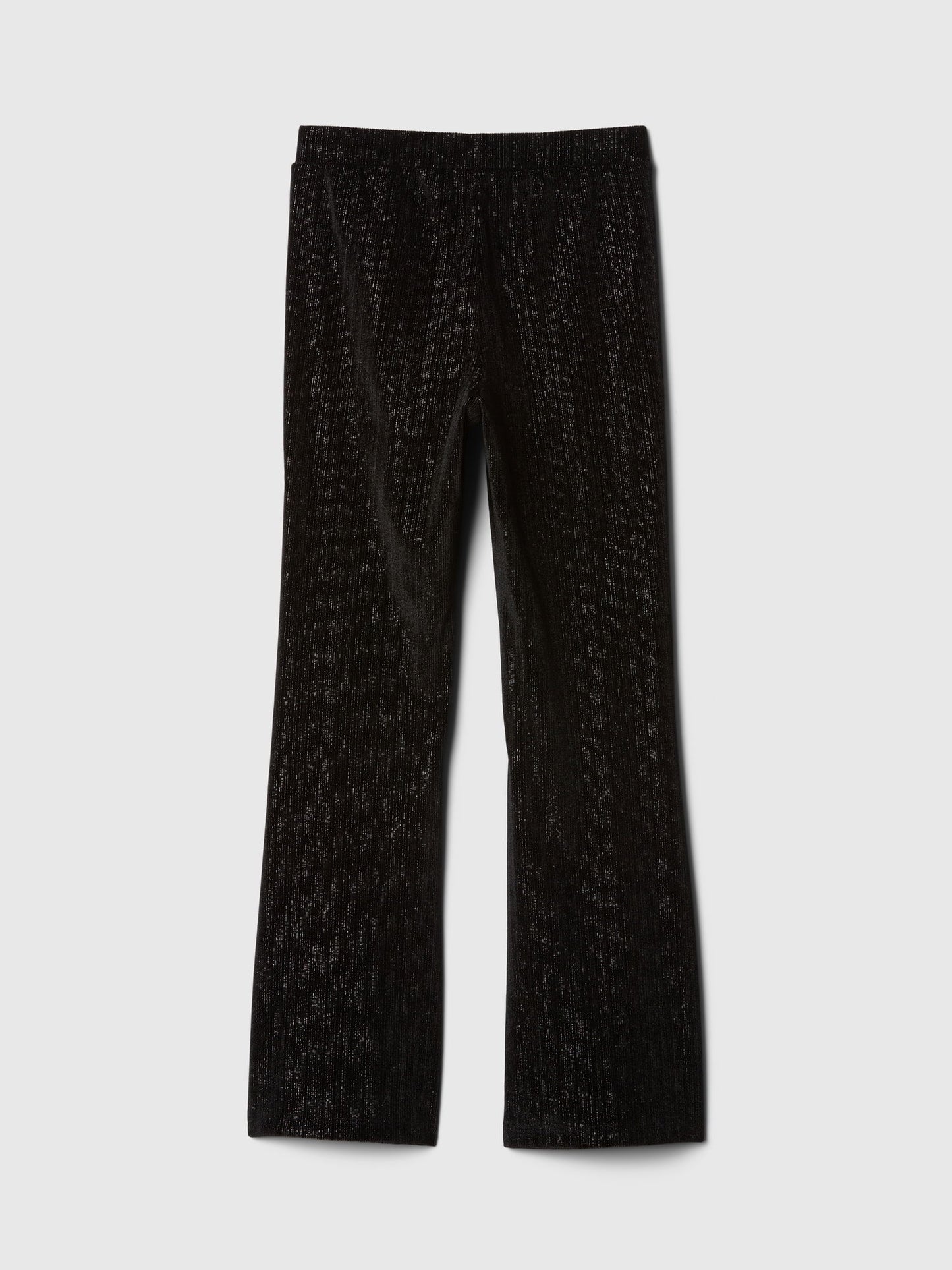 Siyah Parlak Kadife Flare Legging Tayt