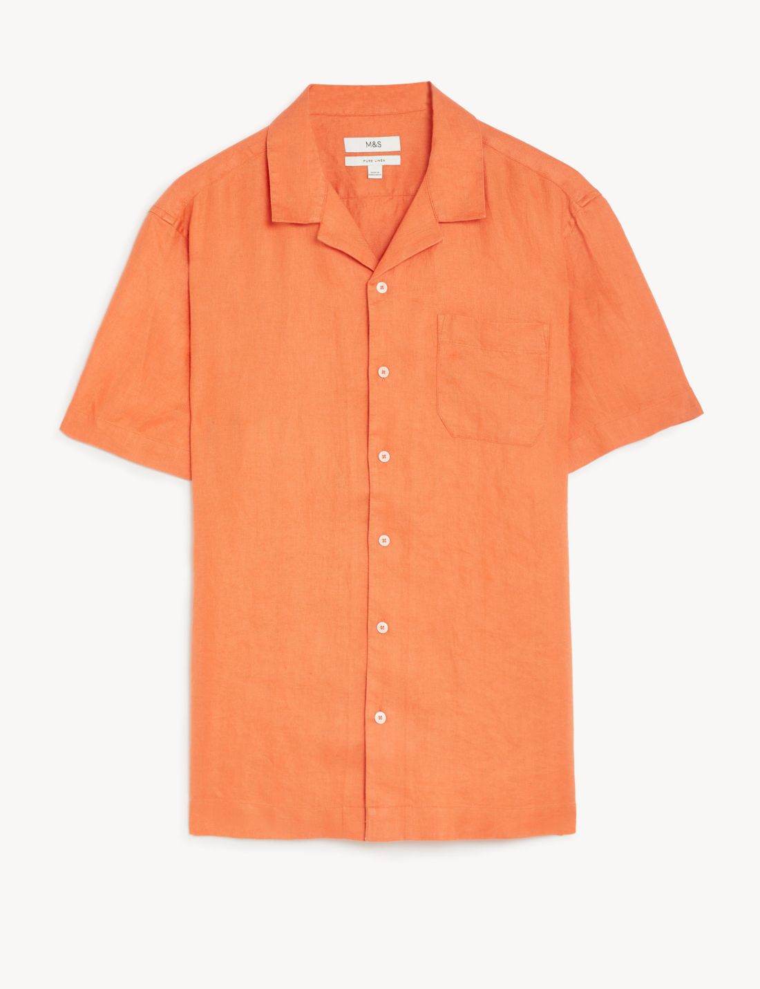 Regular Fit Kısa Kollu Keten Gömlek