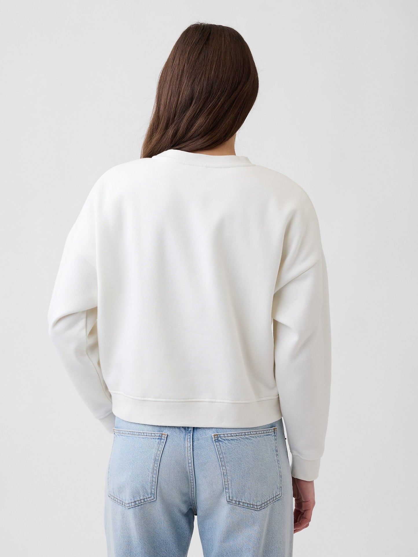 Kırık Beyaz Peanuts Oversized Wedge Bisiklet Yaka Sweatshirt
