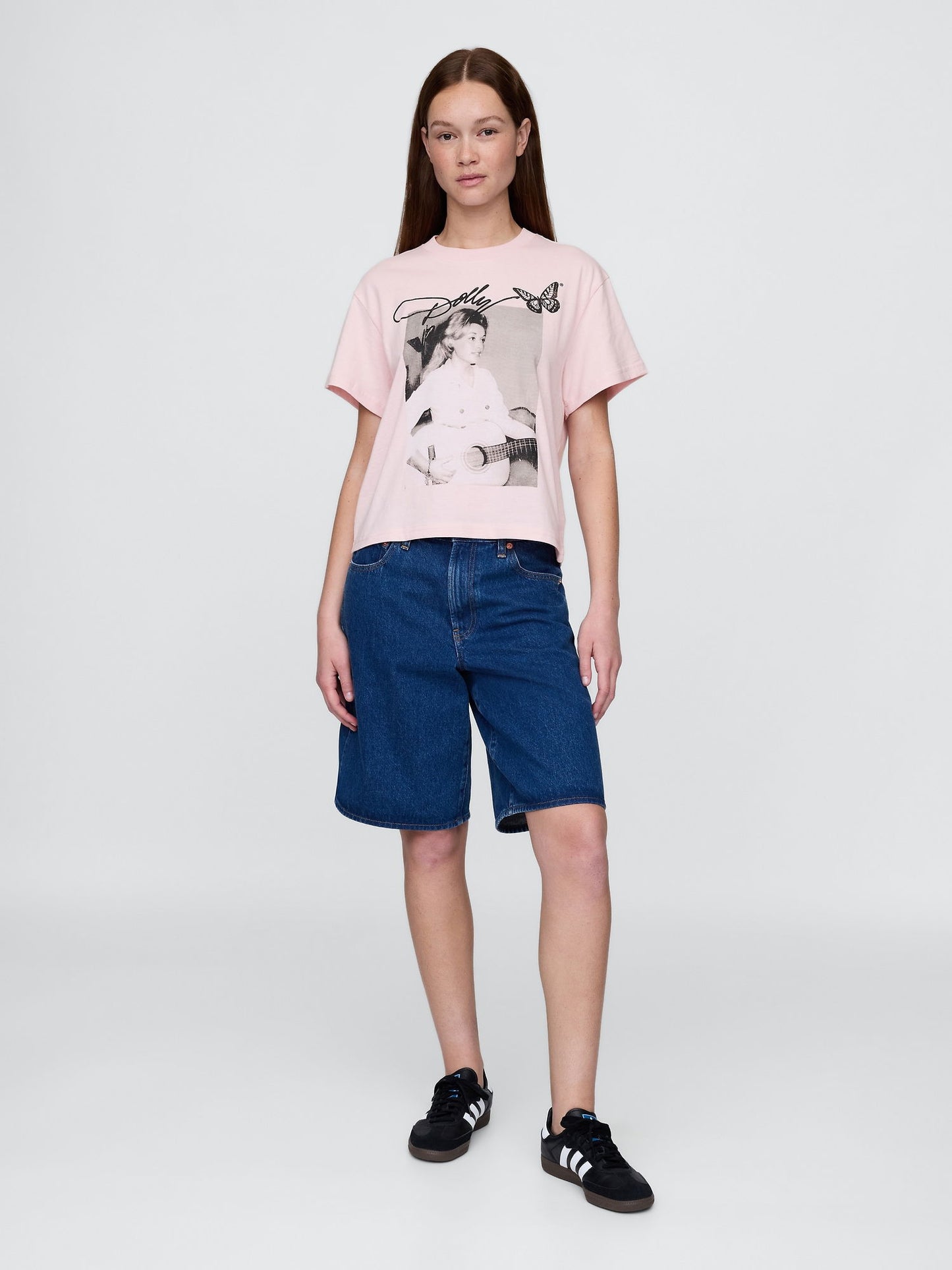 Pembe Dolly Parton Relaxed Grafik T-shirt