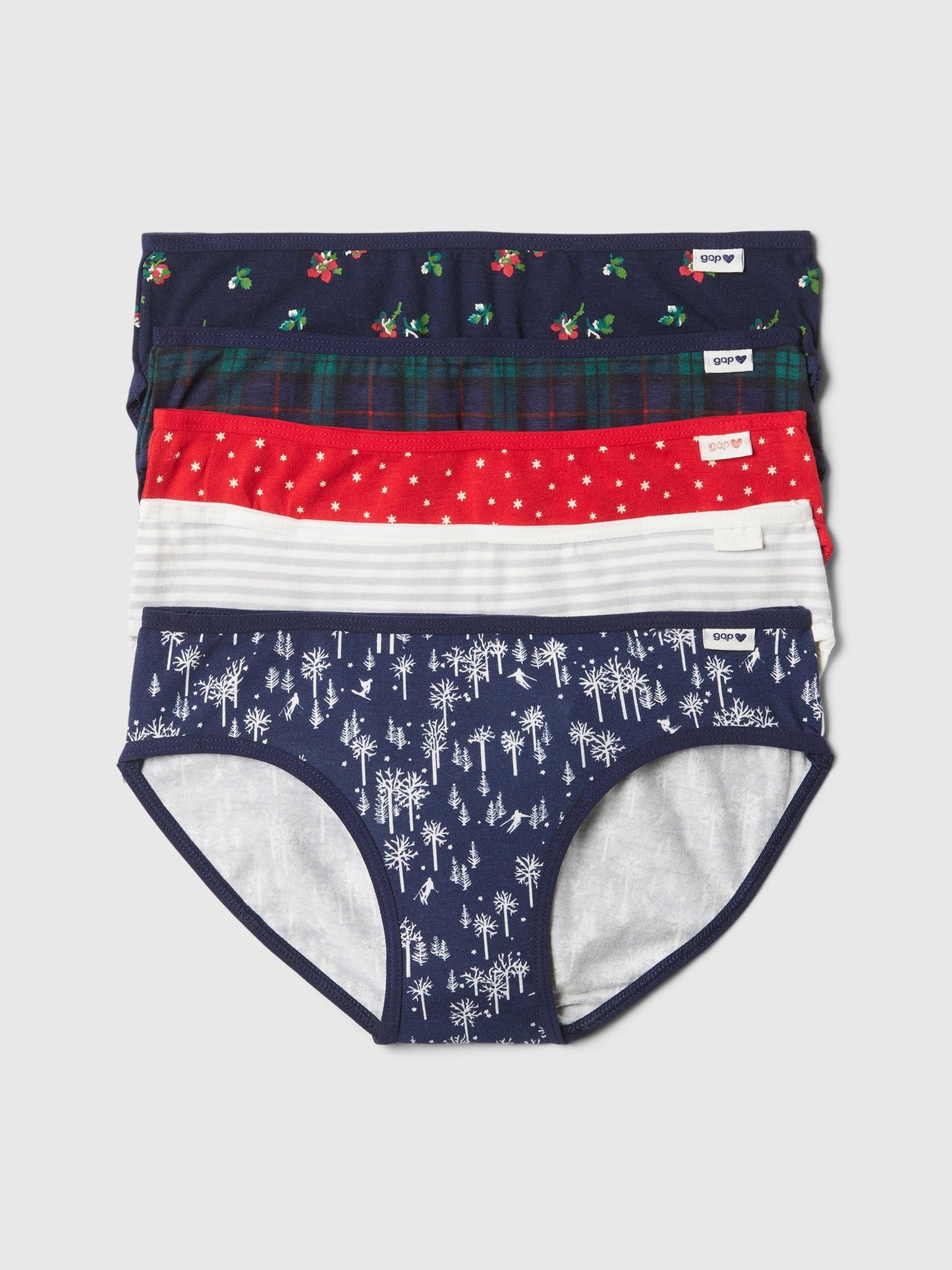 Lacivert Desenli 5'li Bikini Külot Seti