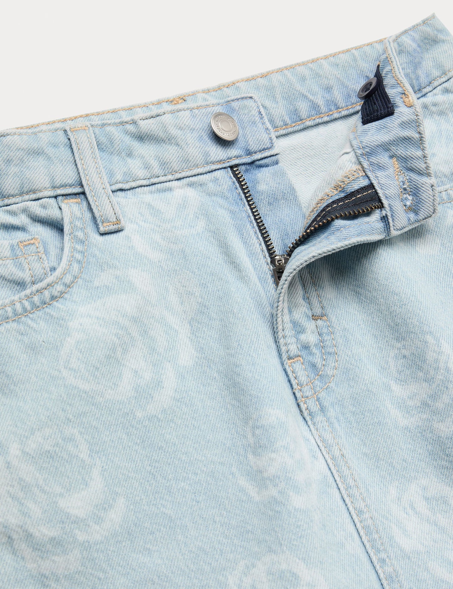 Gül Desenli Denim Etek