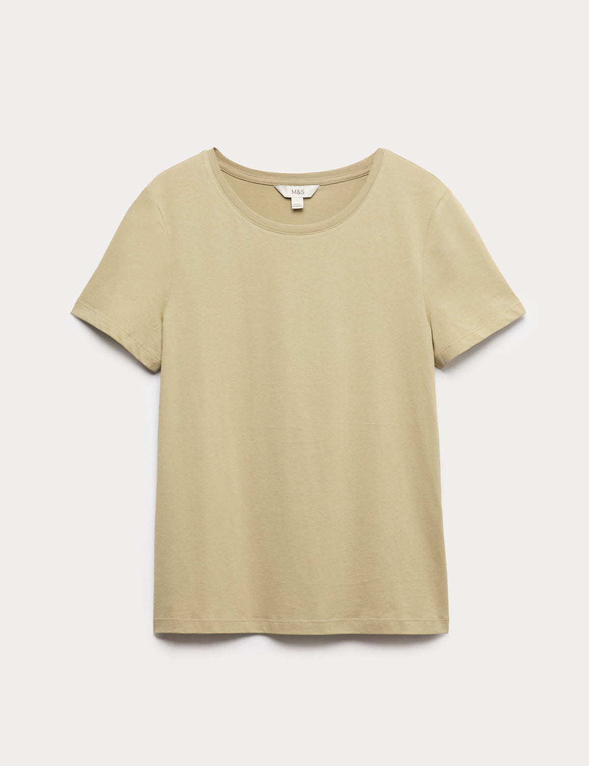 Saf Pamuklu Yuvarlak Yaka T-shirt