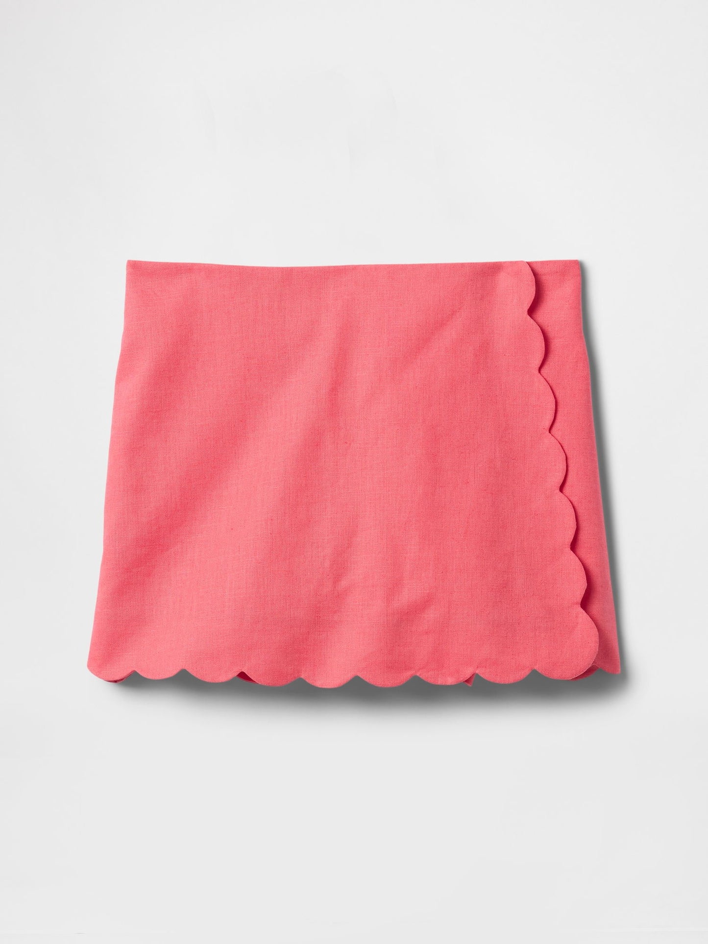 Pembe Keten Pamuk Karışımlı Şort