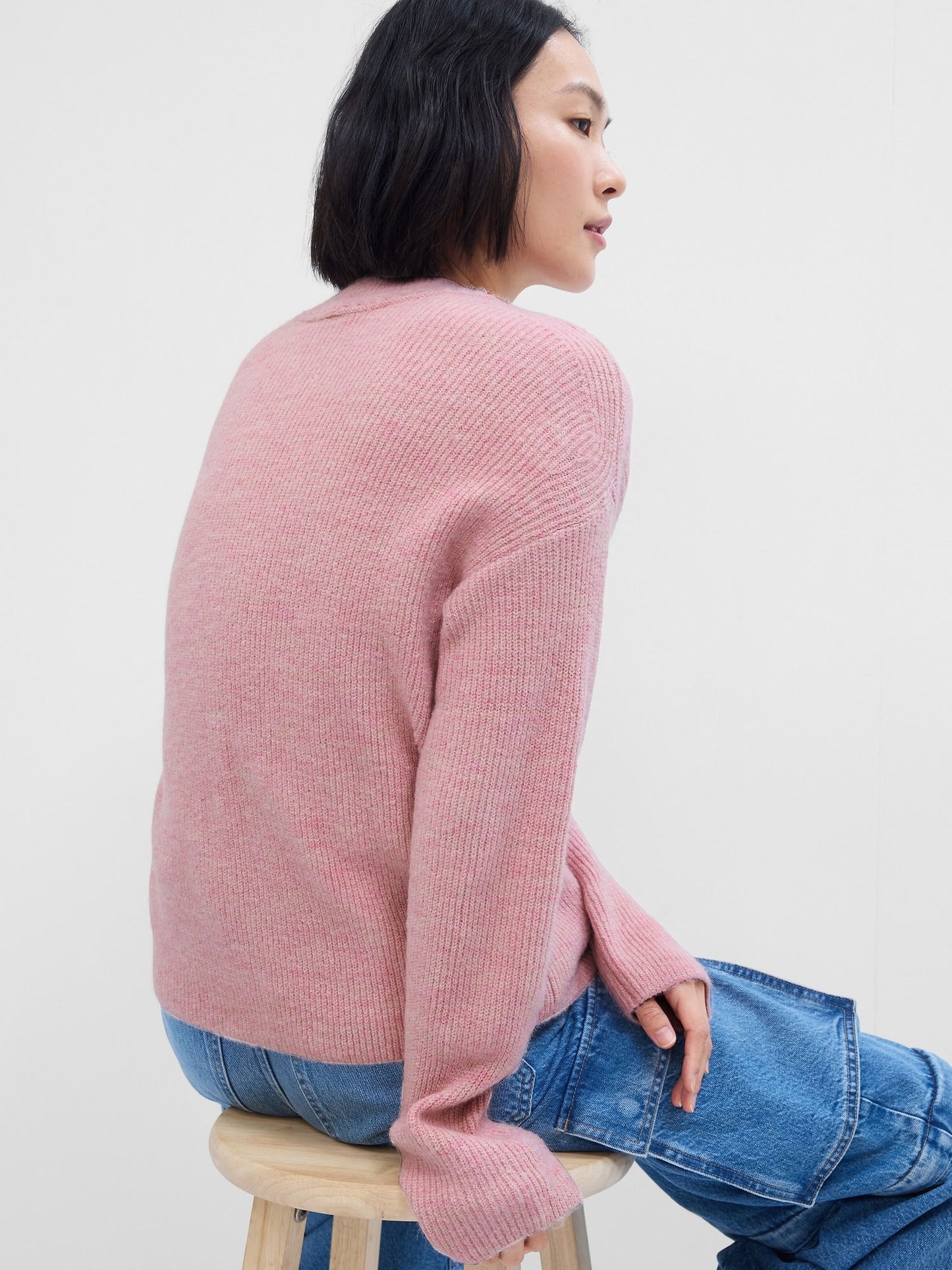 Pembe Forever Cozy Fitilli Bisiklet Yaka Kazak