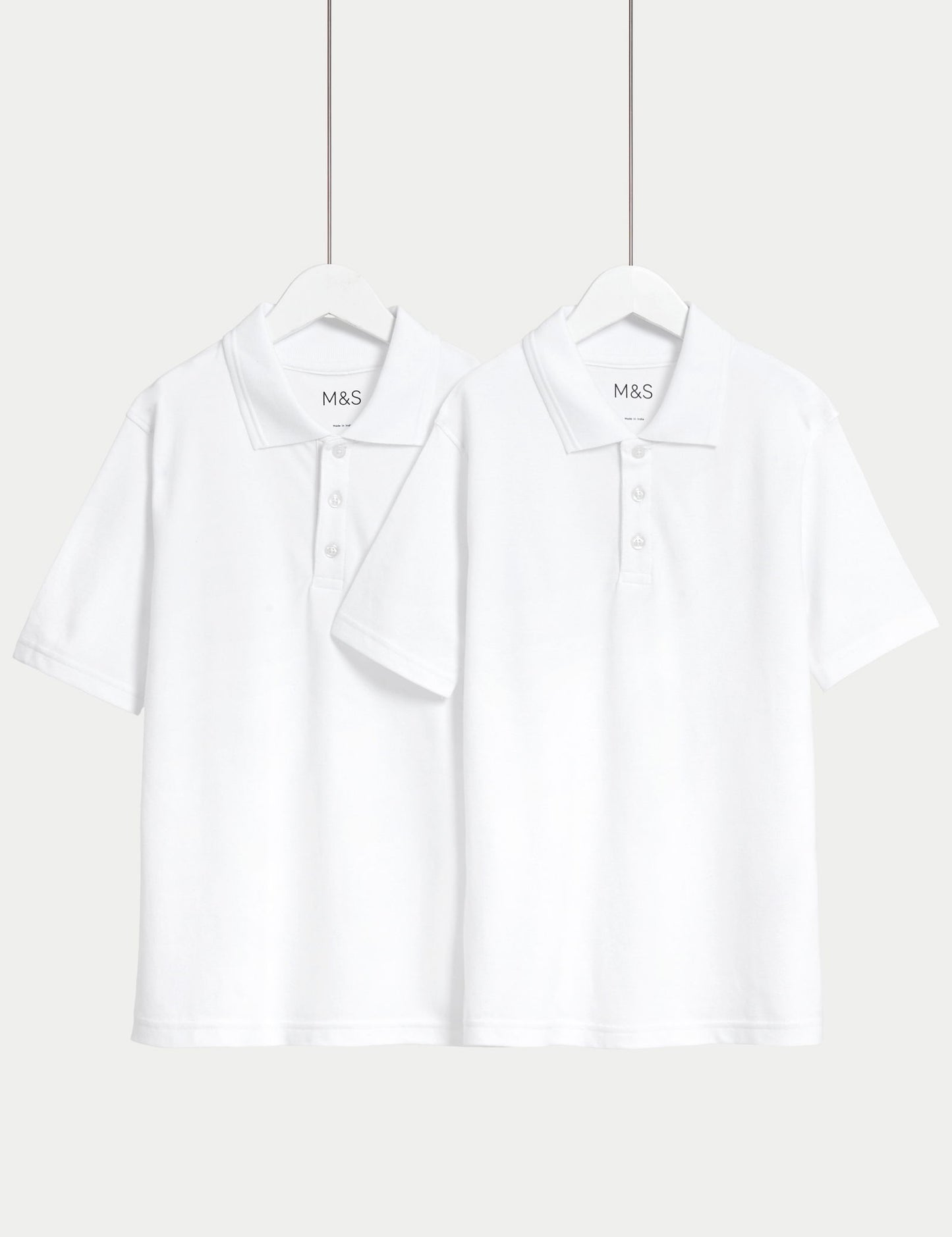 Saf Pamuklu 2'li Kısa Kollu Polo Yaka T-shirt (2-18 Yaş)