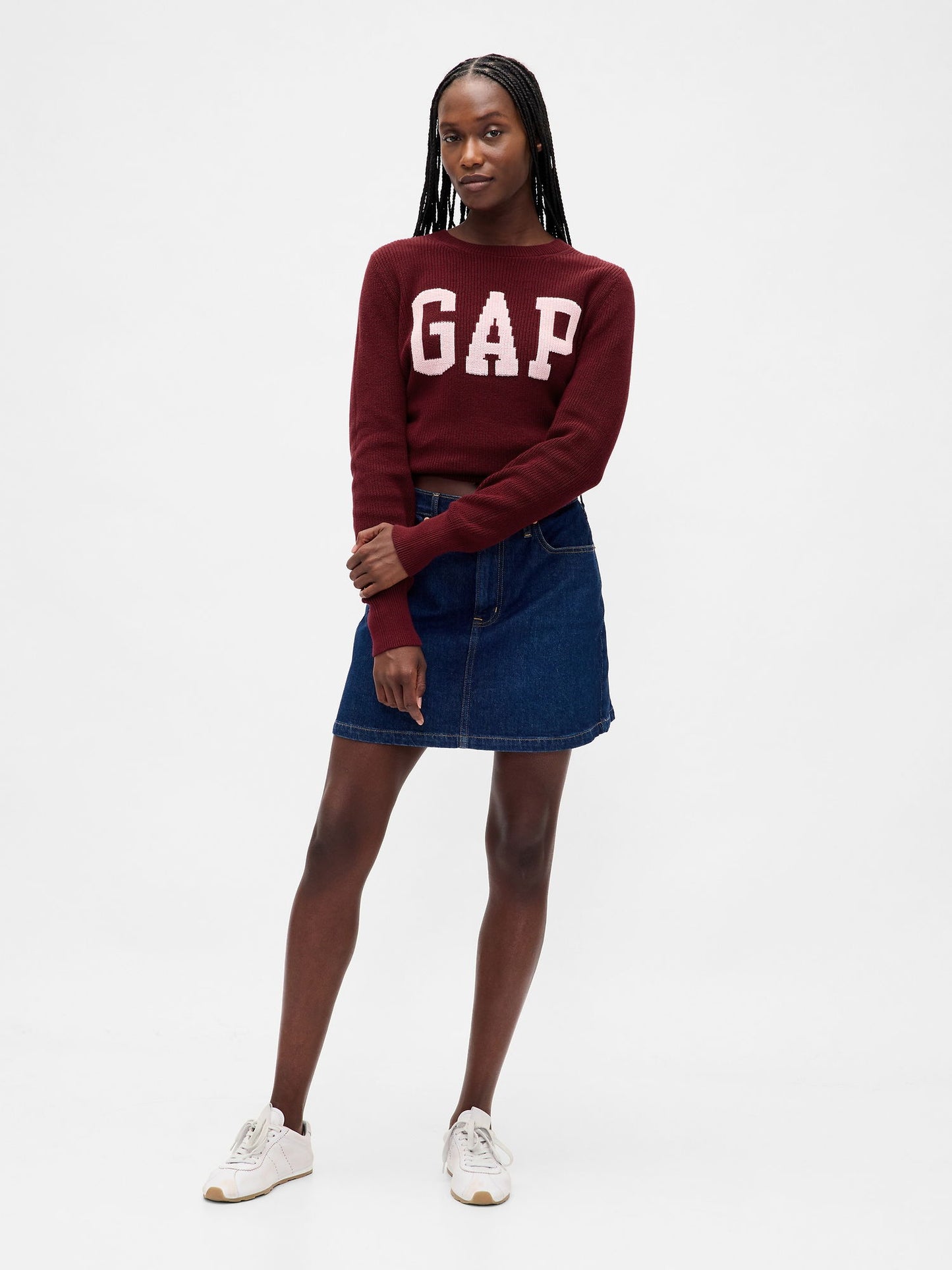 Bordo Gap Logo Intarsia Kazak