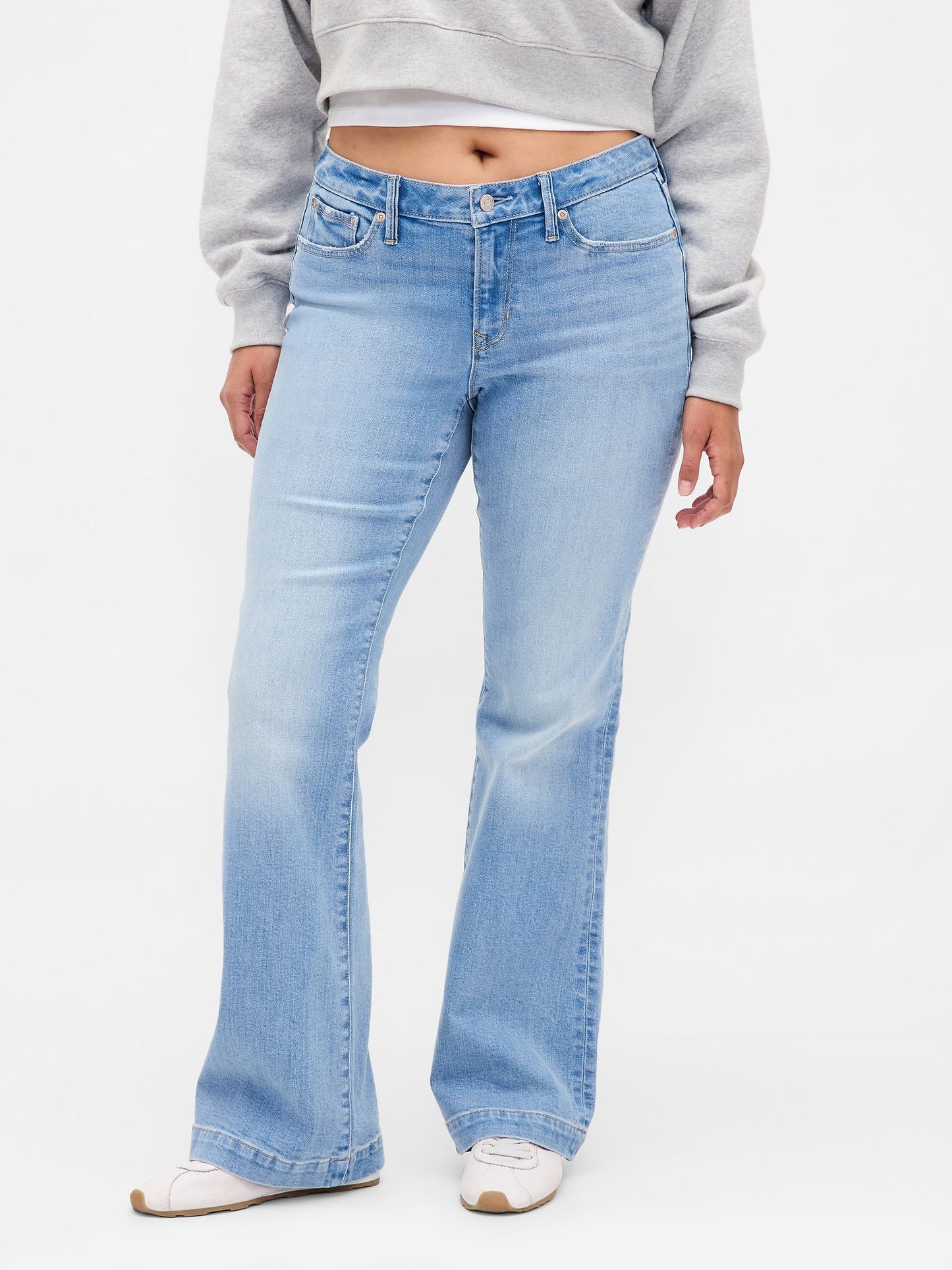 Açık Mavi Curvy Low Rise Long & Lean Jean Pantolon