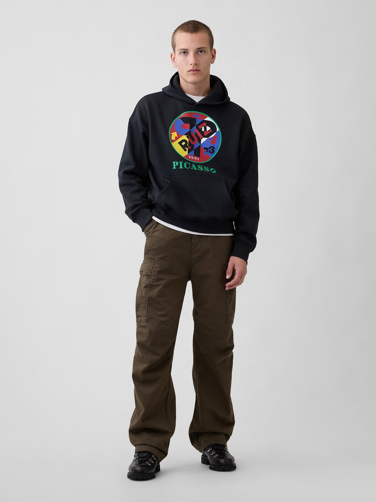 Siyah Robert Indiana Vintagesoft Grafik Sweatshirt