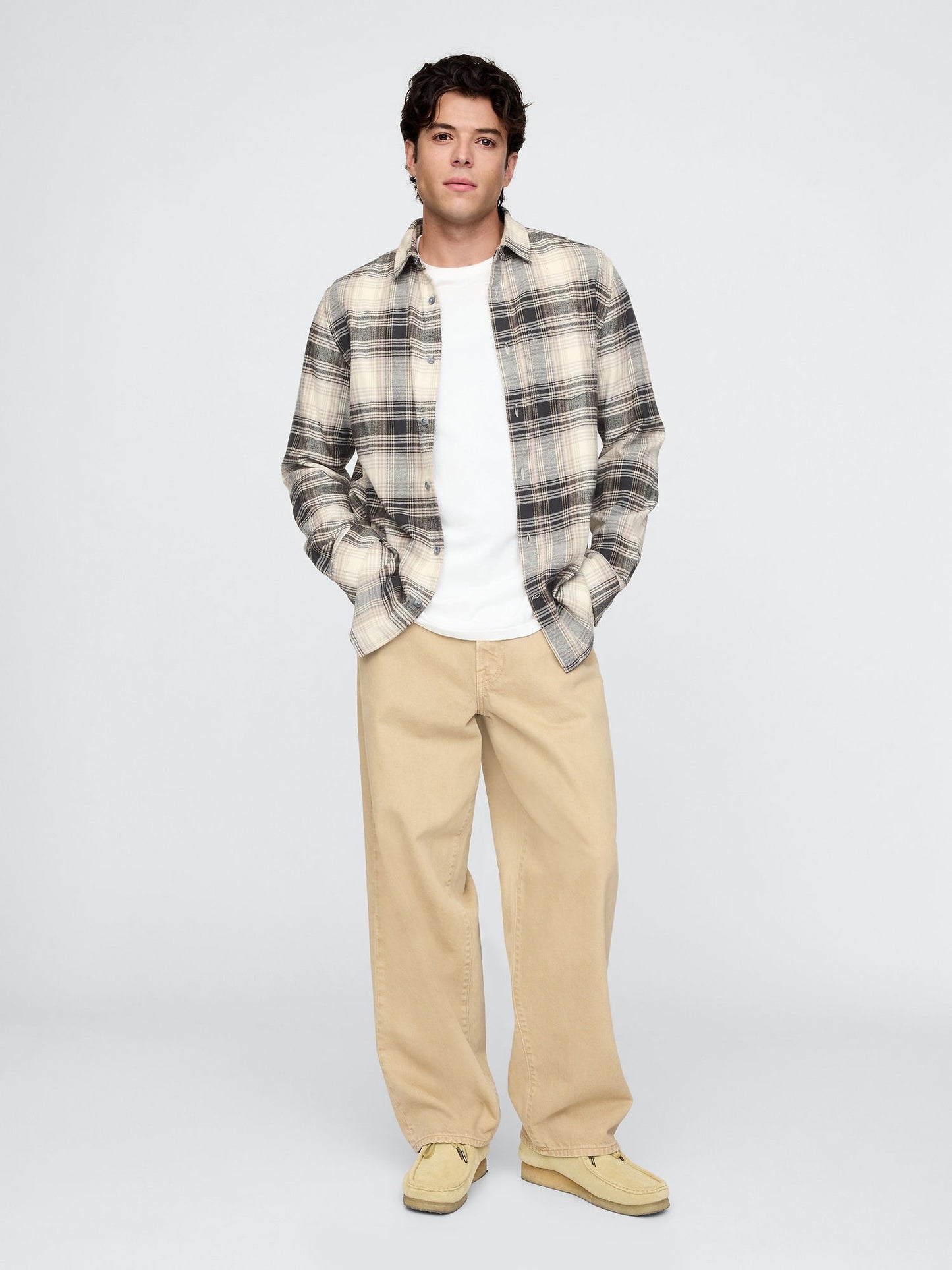 Bej Extra Baggy Jean Pantolon