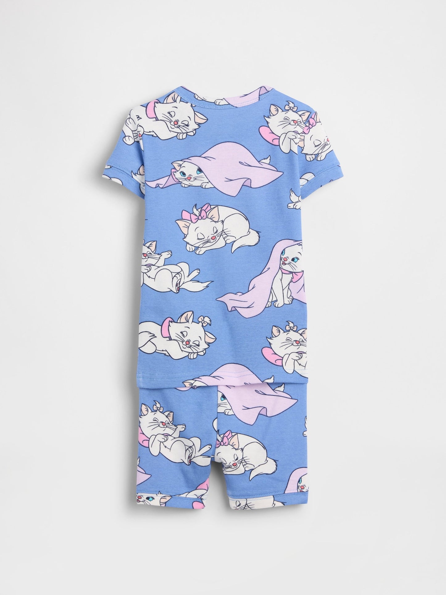 Mavi Organik Brushed Pamuk Şort Pijama Takımı