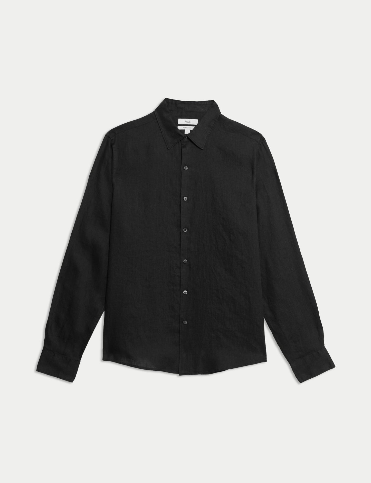 Regular Fit Saf Keten Gömlek