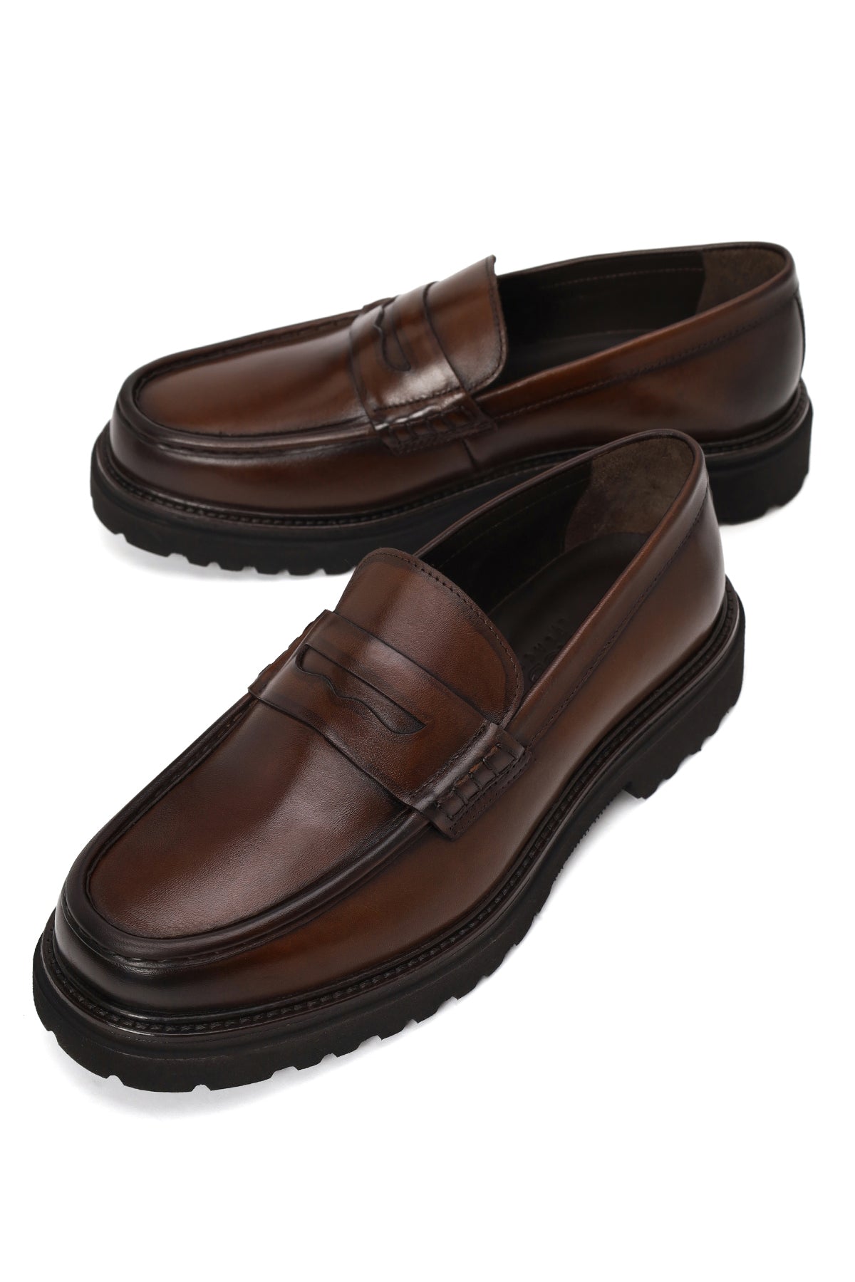 Erkek Kahverengi Deri Casual Loafer