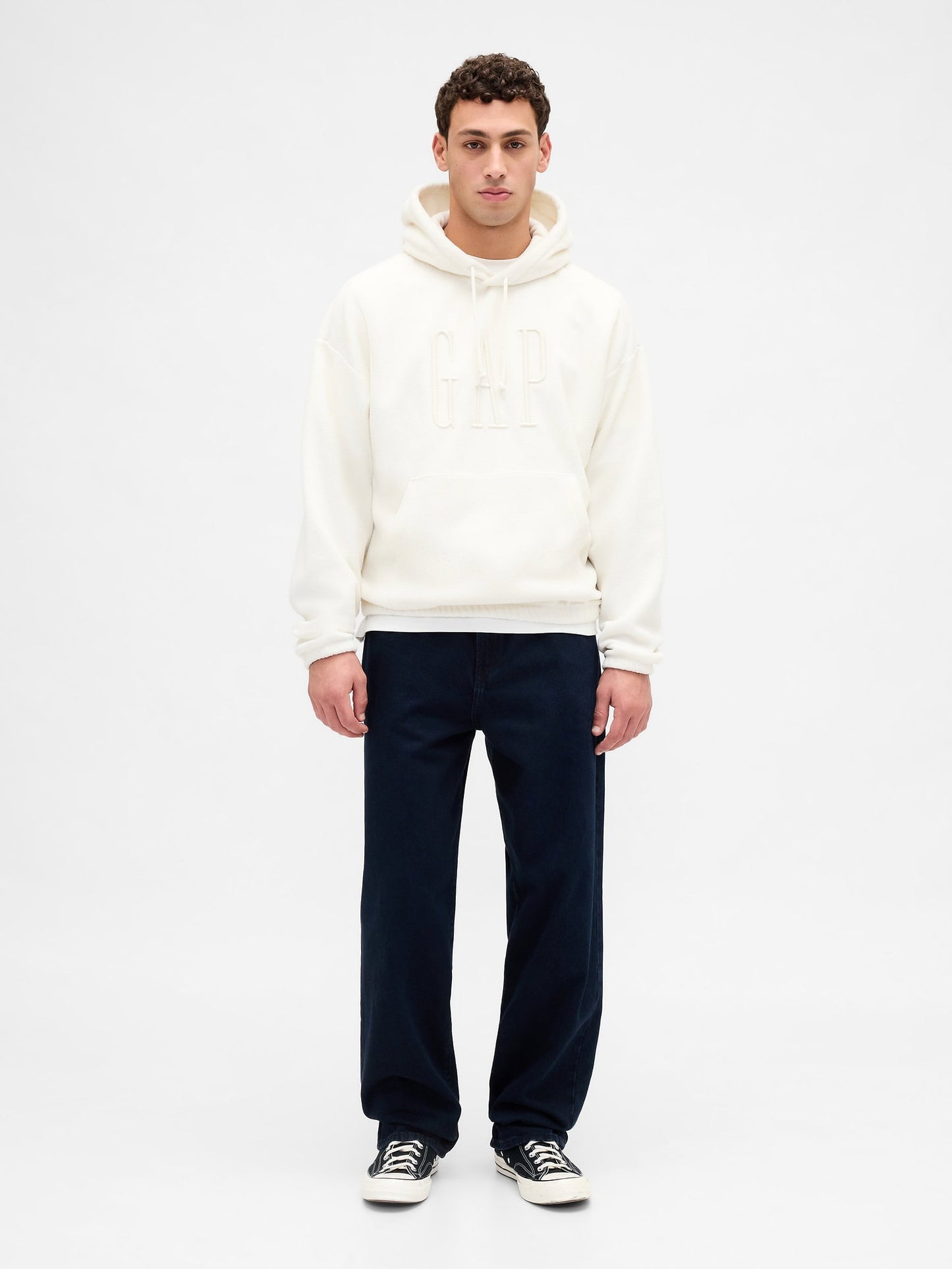 Kırık Beyaz Oversized Logo Sweatshirt