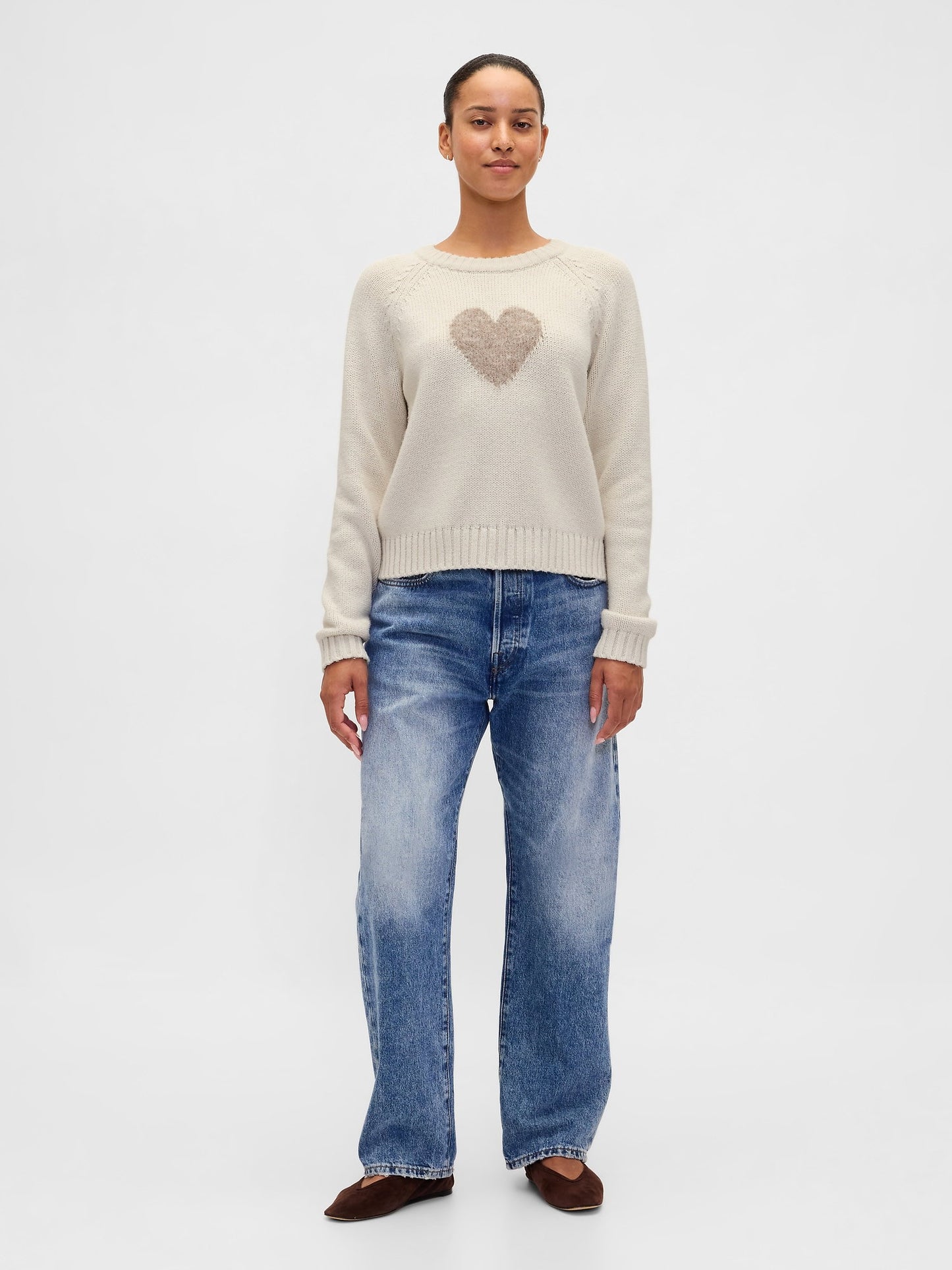 Krem Cotton-blend Raglan Crewneck Kazak