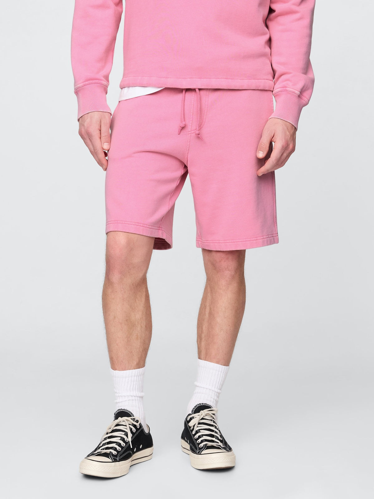 Pembe Heavyweight Fransız Havlu Kumaş Şort