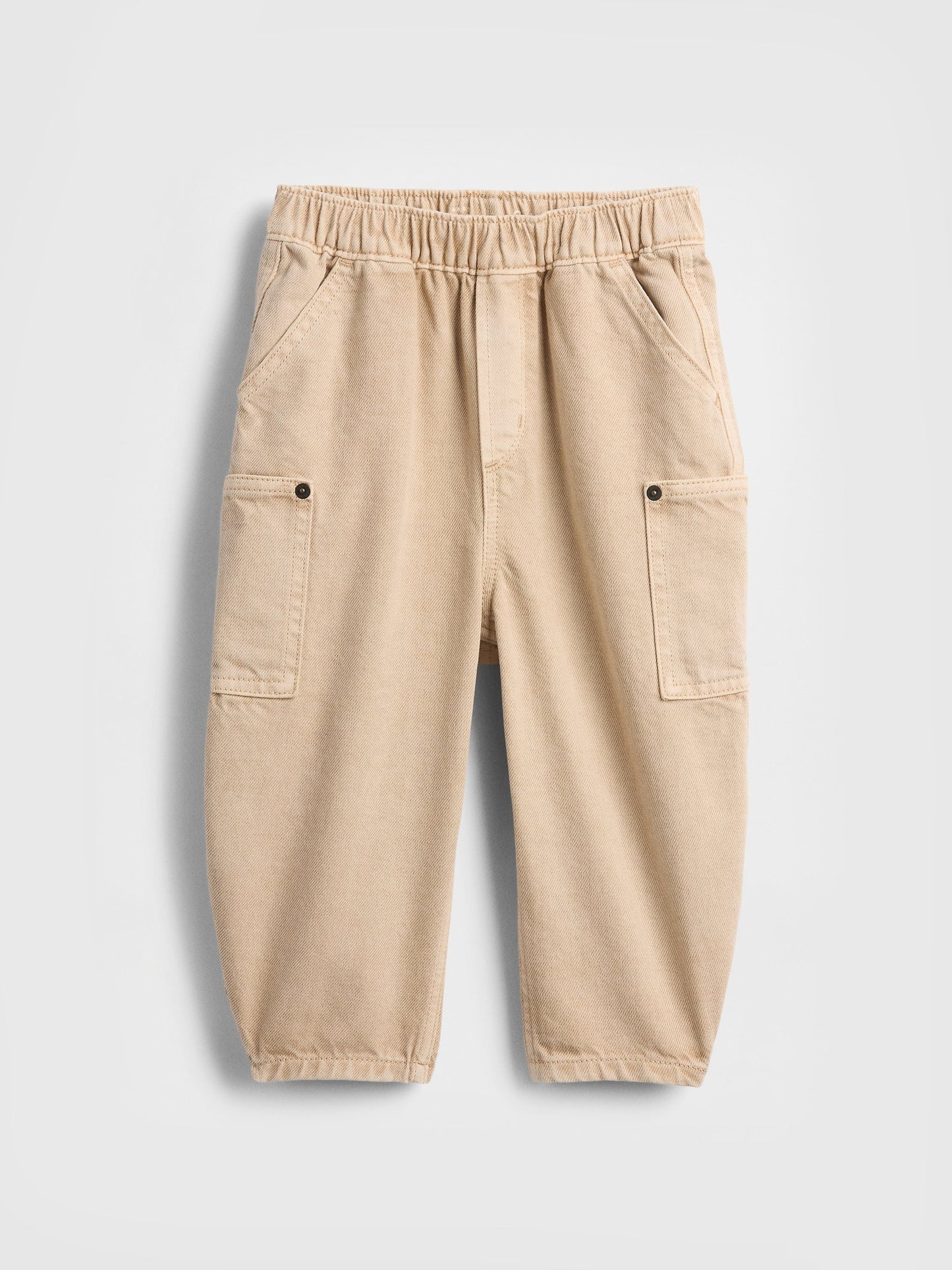 Bej Pull-on Barrel Jean Pantolon