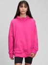 Pembe Oversize Kapüşonlu Sweatshirt
