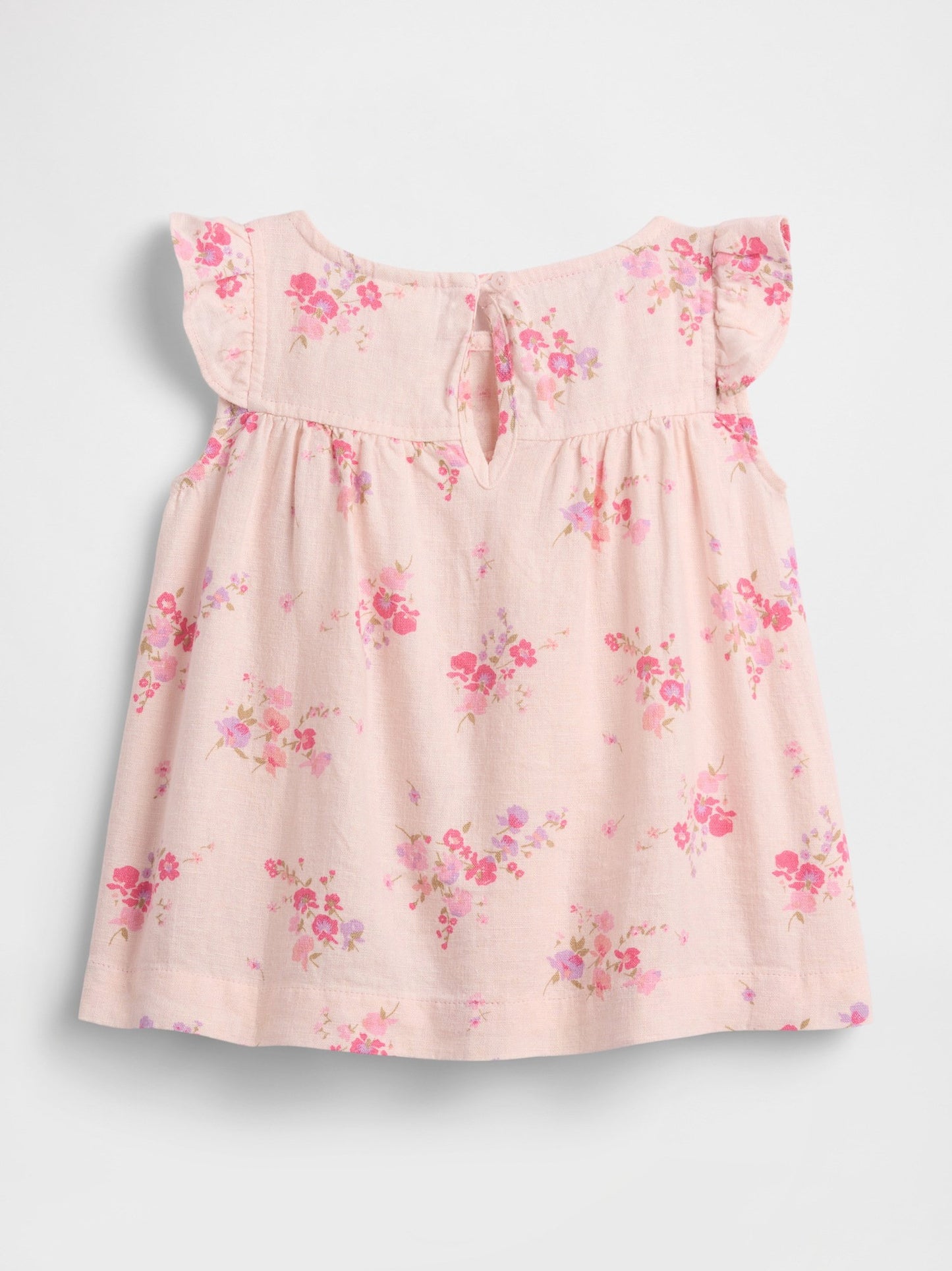 Açık Pembe Keten Karışımı Ruffle Bluz