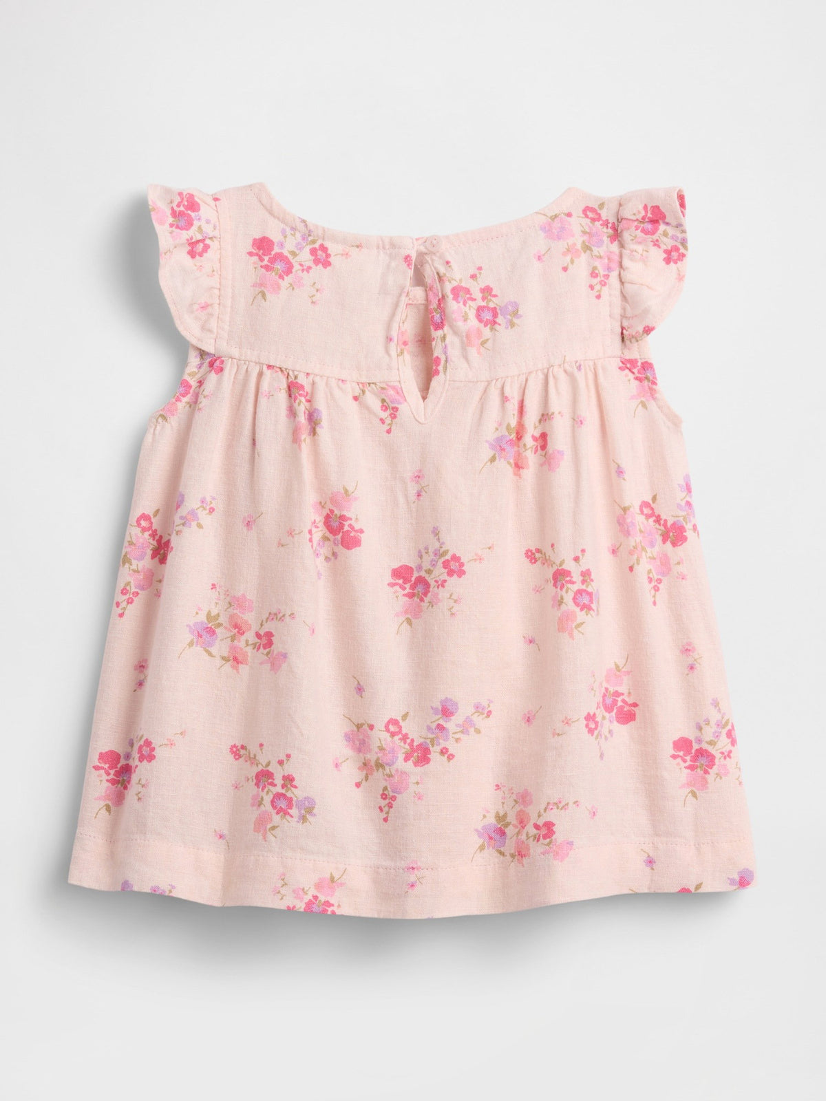 Açık Pembe Keten Karışımı Ruffle Bluz