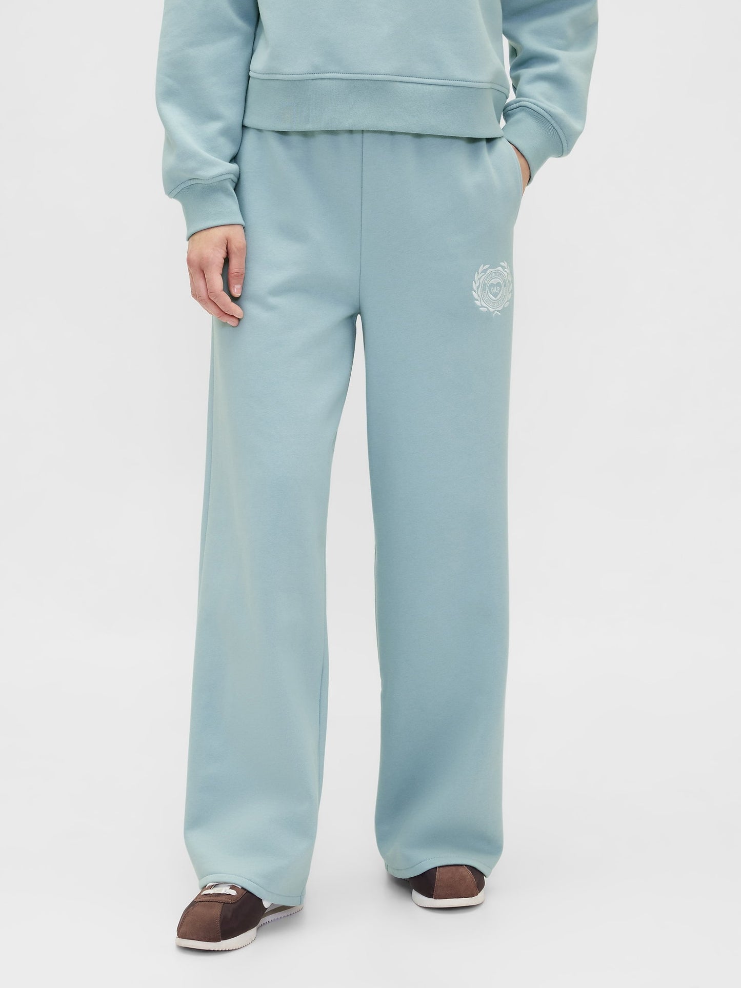 Açık Mavi High Rise Vintagesoft Heart Logo Baggy Eşofman Altı