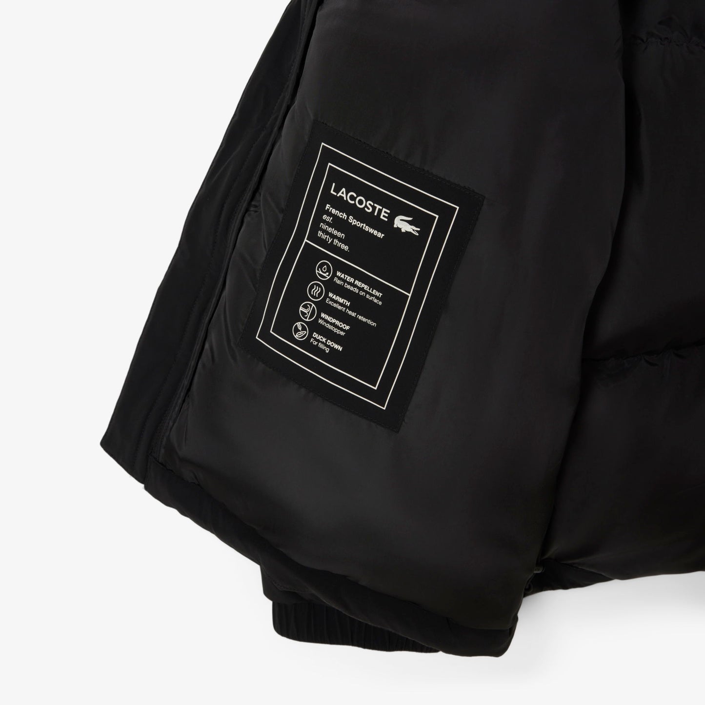 Lacoste Erkek Relaxed Fit Kapüşonlu Siyah Mont