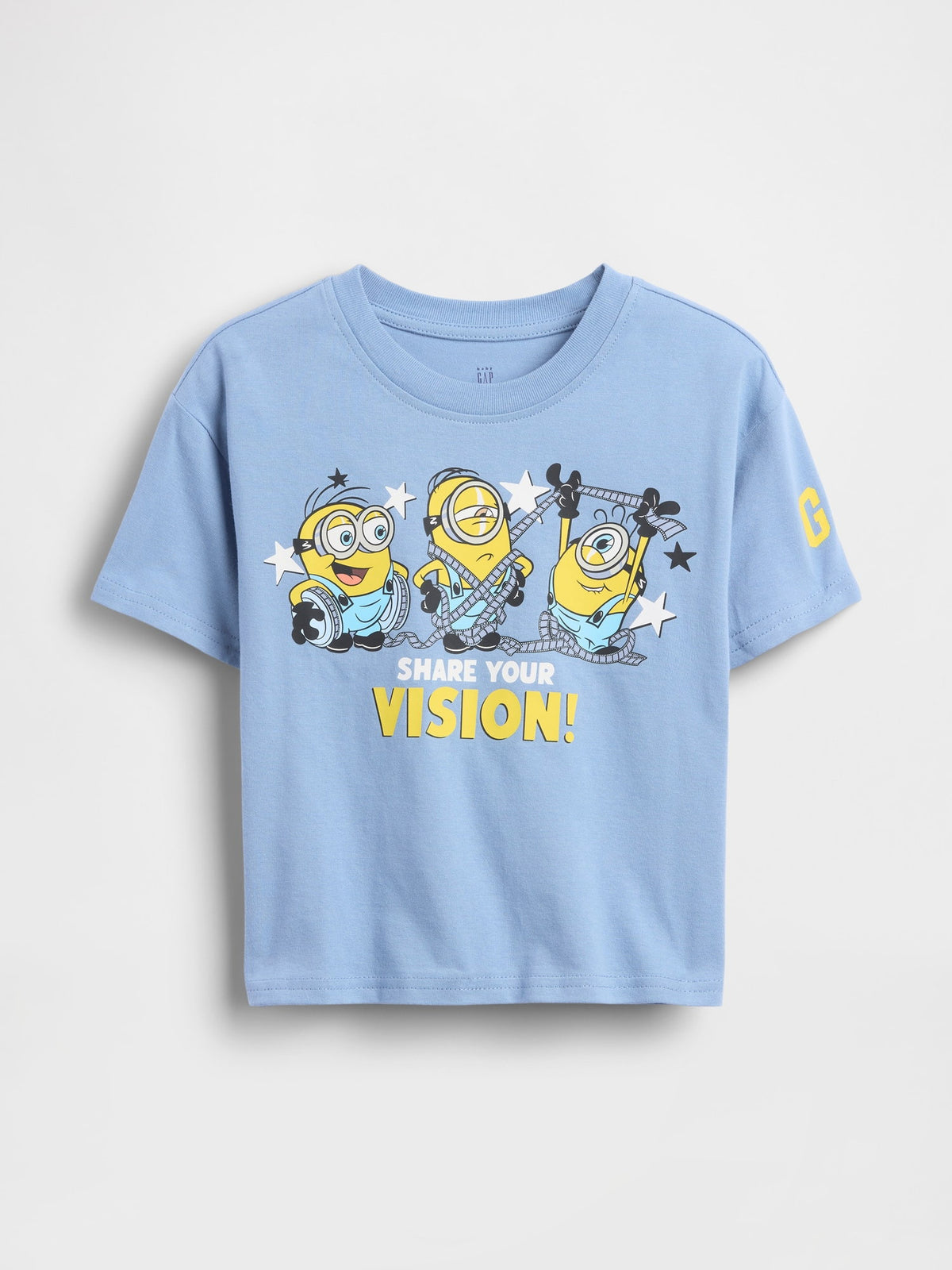 Beyaz Minions Oversized Grafik Baskılı T-shirt