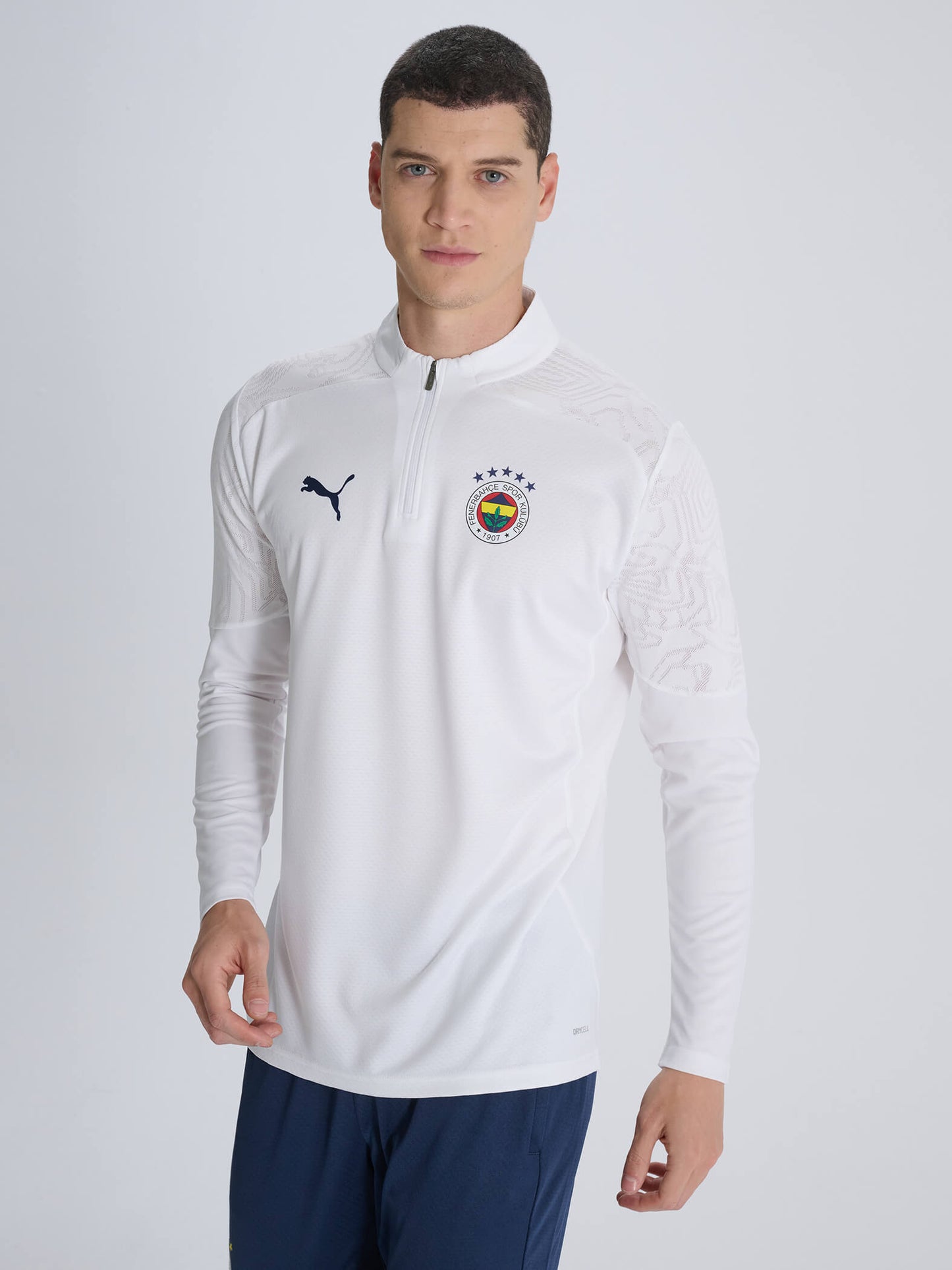 Fenerbahçe 2024/2025 A Takım Beyaz Hoca Yarım Fermuarlı Sweatshirt
