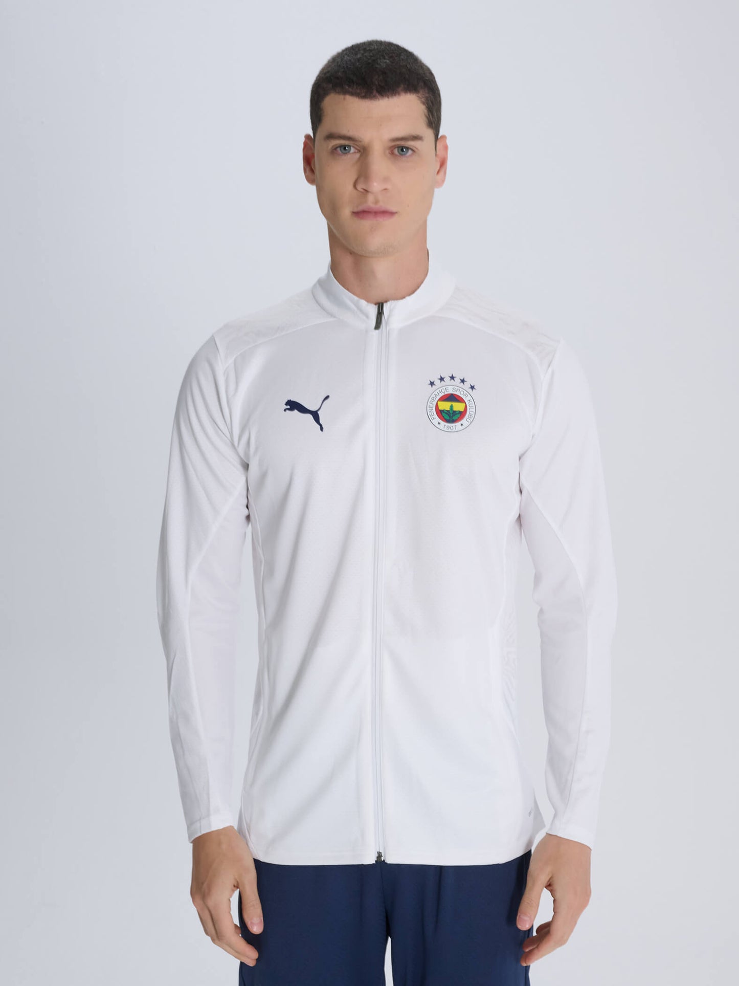 Fenerbahçe 2024/2025 A Takım Beyaz Hoca Tam Fermuarlı Sweatshirt