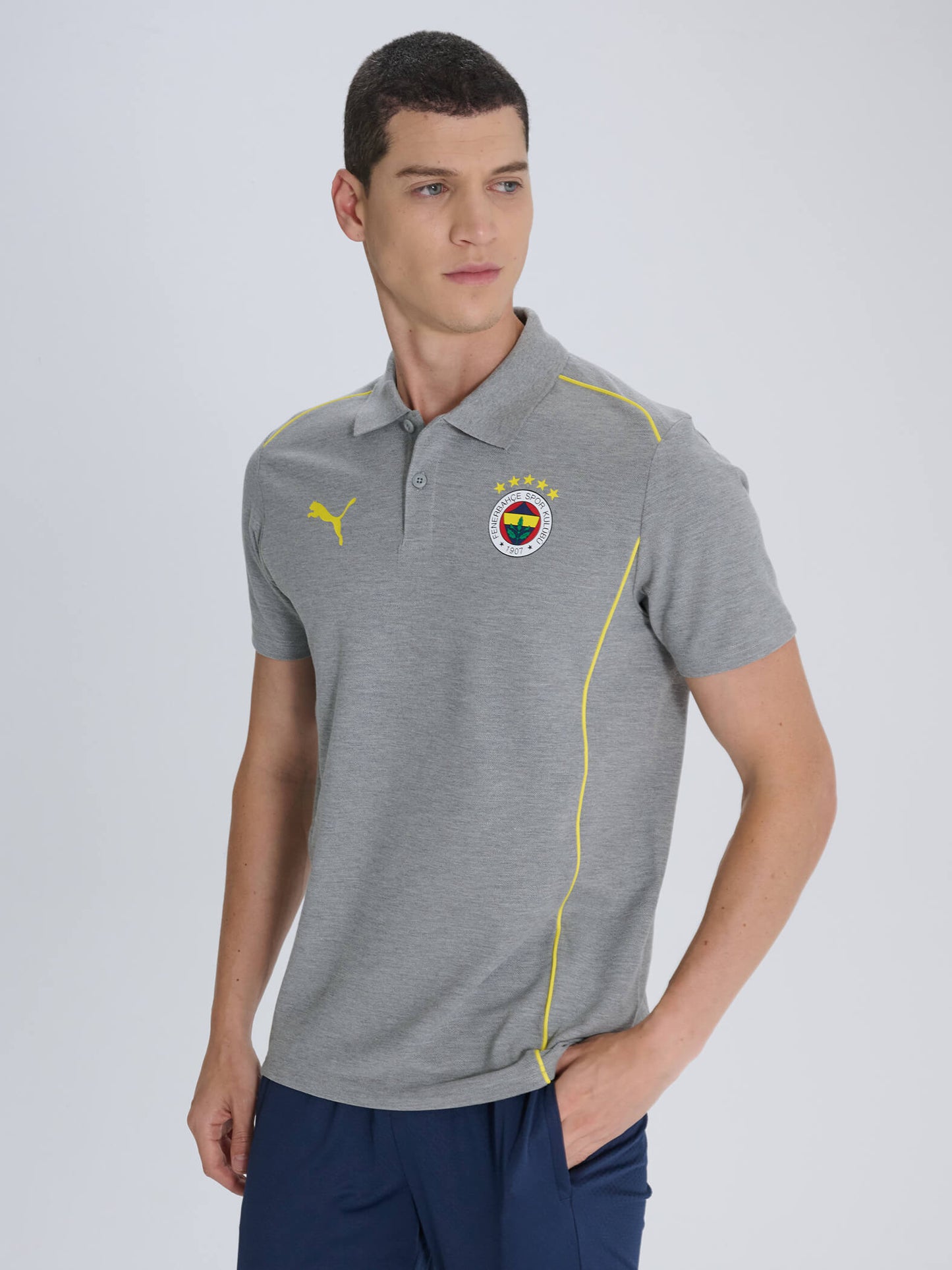 Fenerbahçe 2024/2025 A Takım Gri Melanj Polo Tshirt