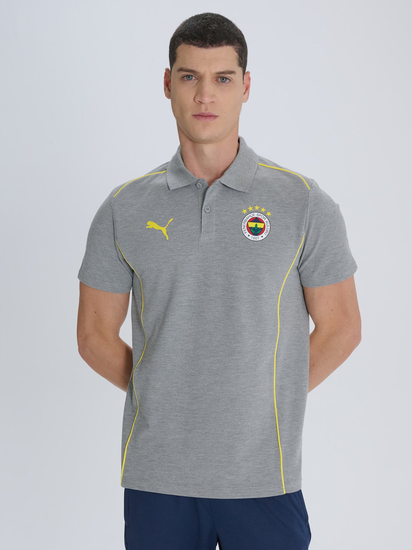 Fenerbahçe 2024/2025 A Takım Gri Melanj Polo Tshirt