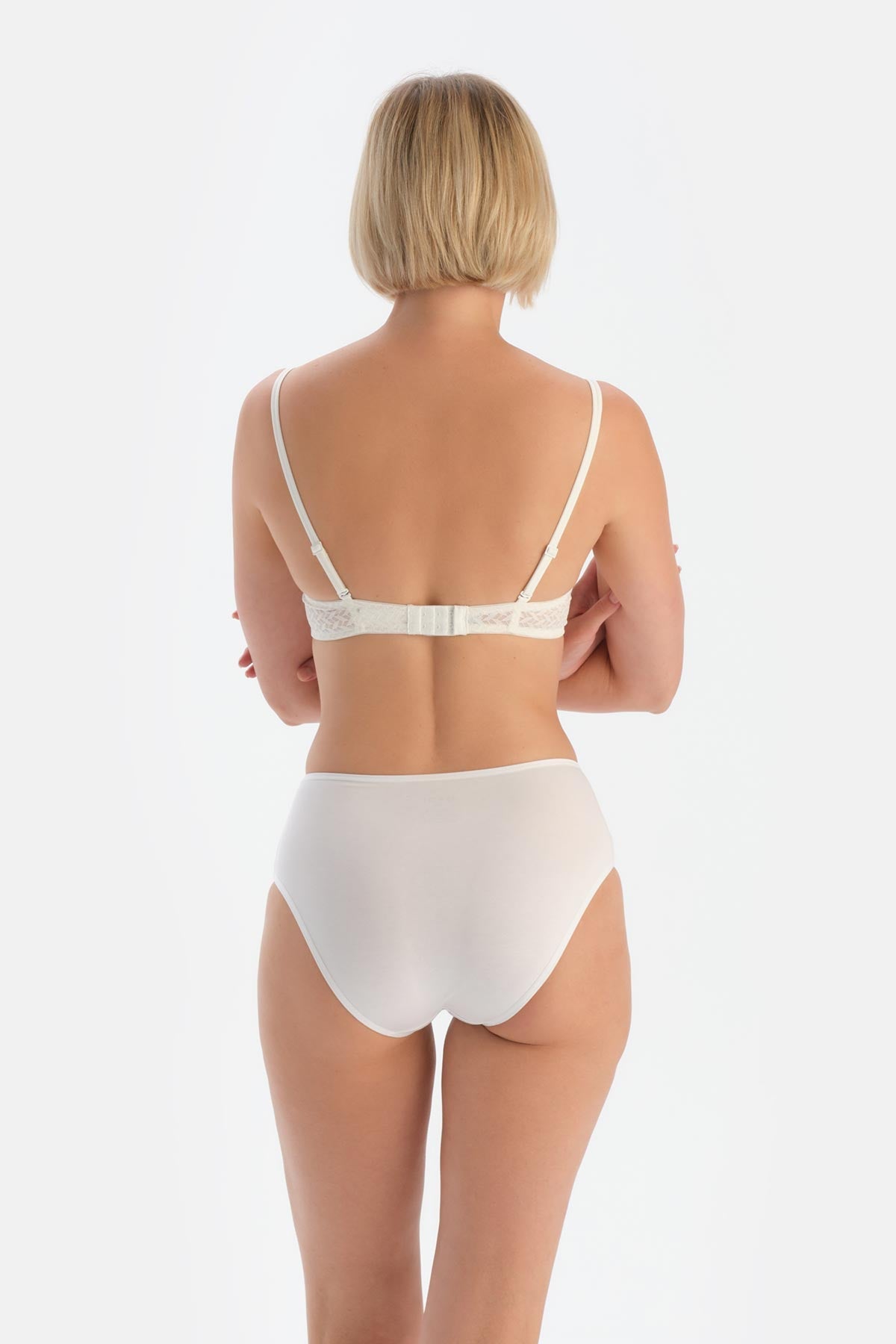 Beyaz Yüksek Bel 3'lü Slip Külot