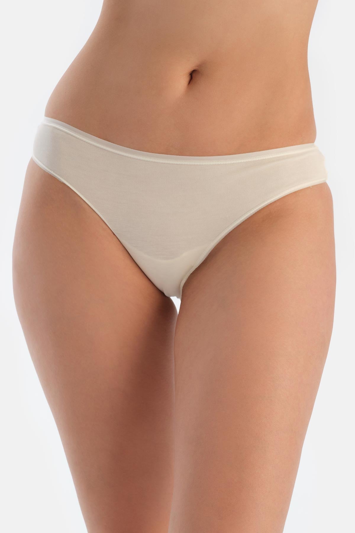Ekru 2'li Modal Brazilian Külot