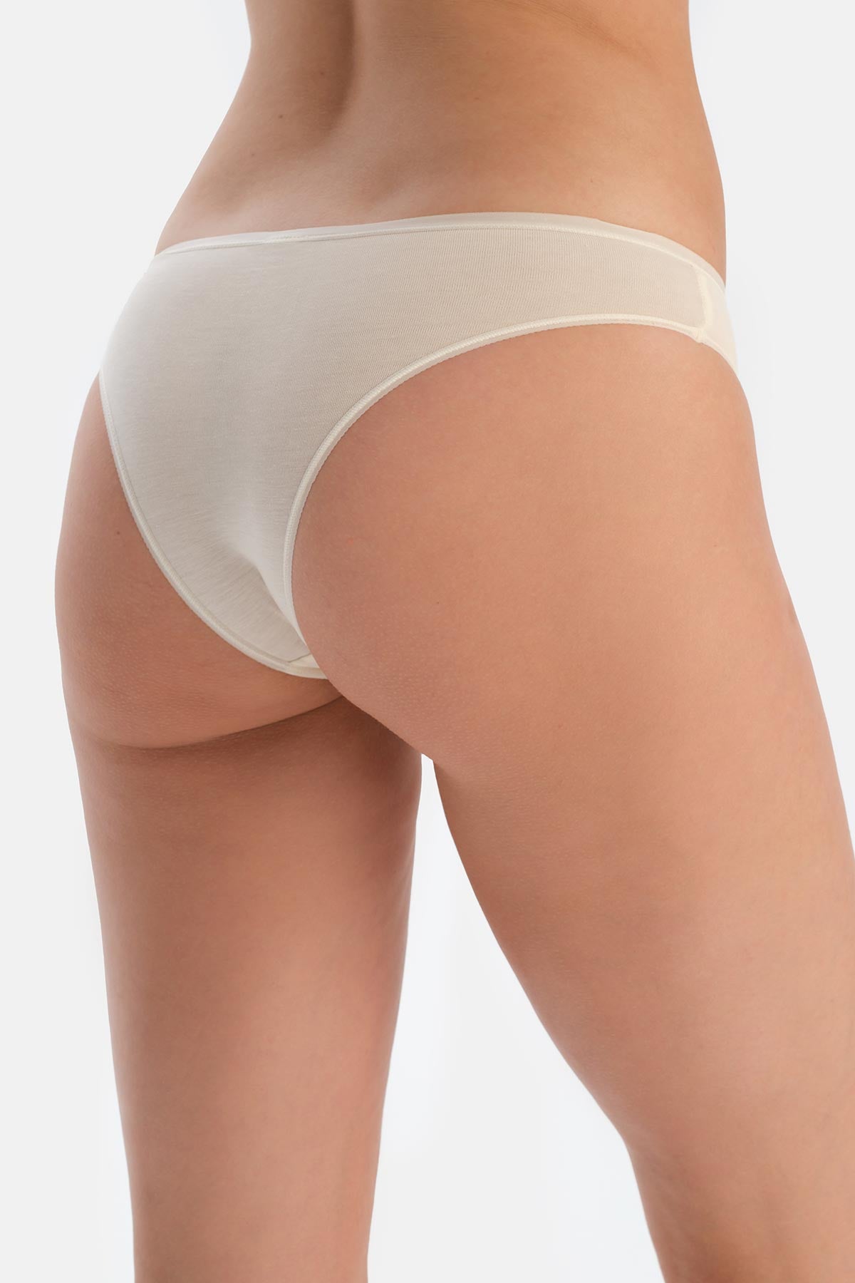 Ekru 2'li Modal Brazilian Külot