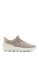 Geox Kadın Bej Spherica Plus Bağcıklı Kalın Tabanlı Kumaş Sneaker