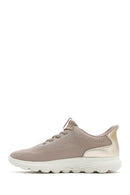 Geox Kadın Bej Spherica Plus Bağcıklı Kalın Tabanlı Kumaş Sneaker