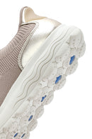 Geox Kadın Bej Spherica Plus Bağcıklı Kalın Tabanlı Kumaş Sneaker